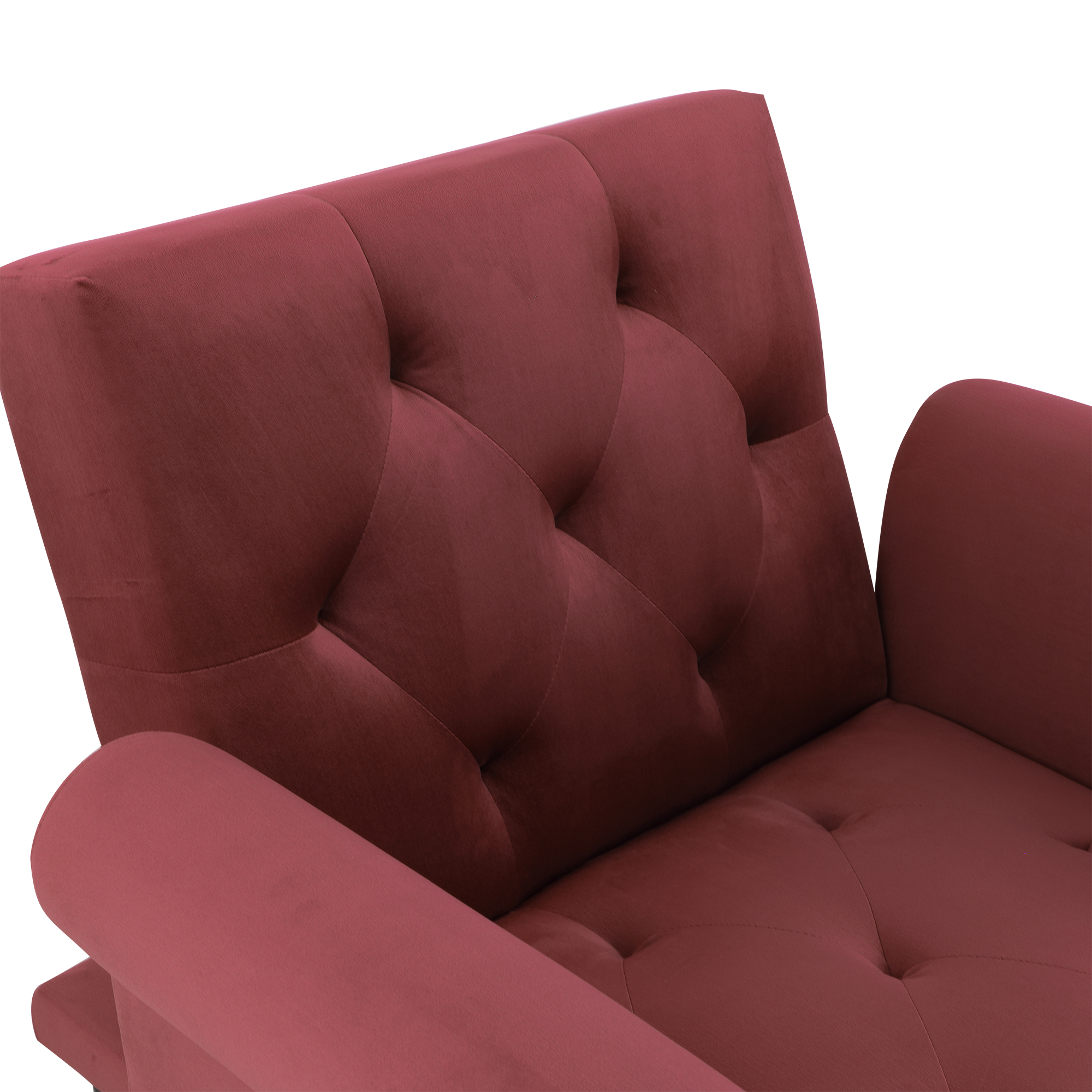 Elegant Plush Chaise Lounge Convertible Chair with Heavy Padded Seat