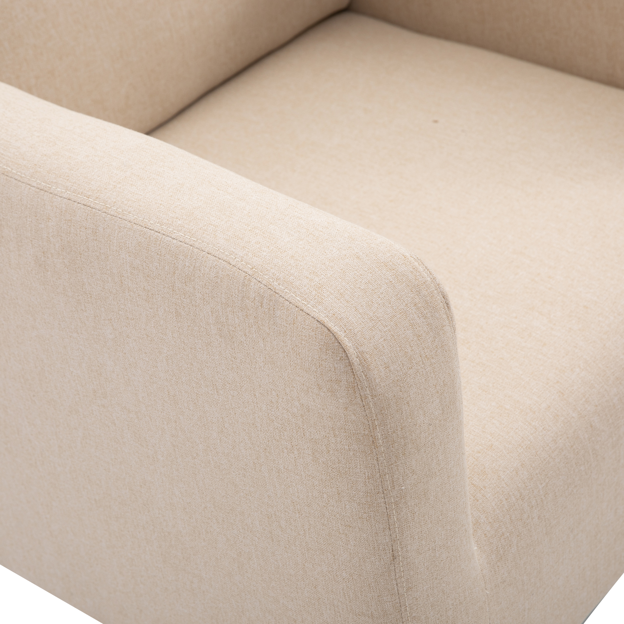 Breathable Linen Fabric Side Chair/Living Room Chair with Thick Padded