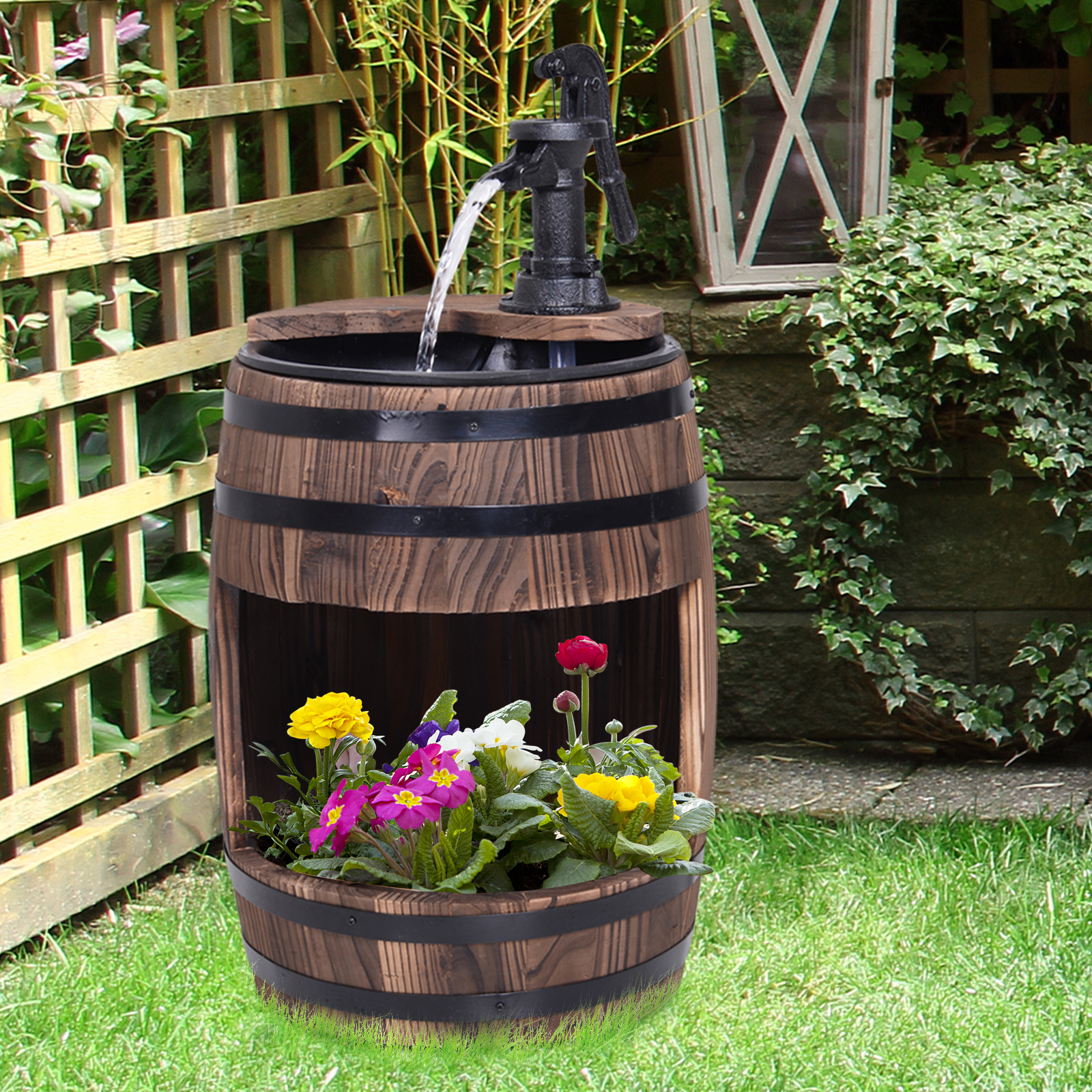 Traditional Garden Fountain Pump Barrel Water Feature