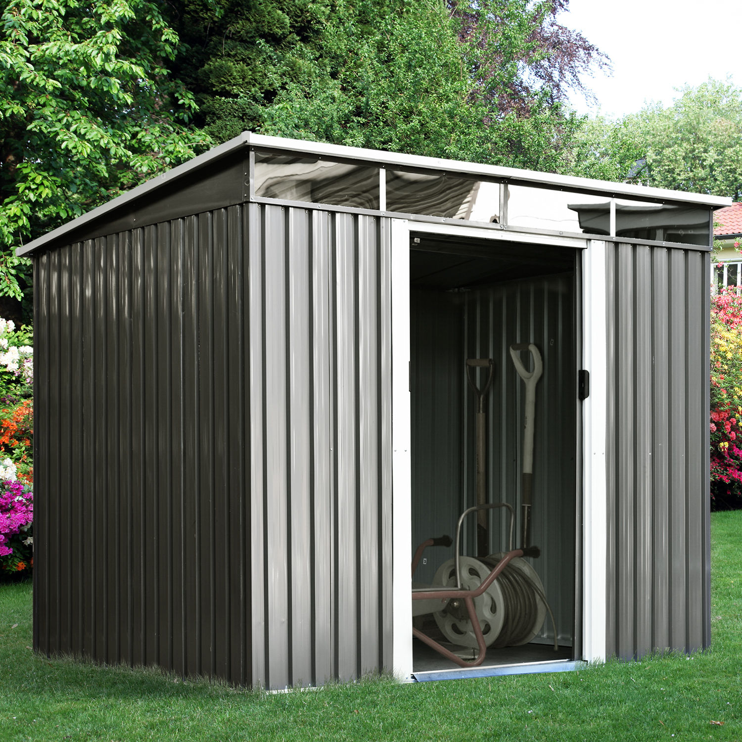 Outsunny 6.3’x7.8’ Outdoor Garden Storage Shed Outside Steel Tool House