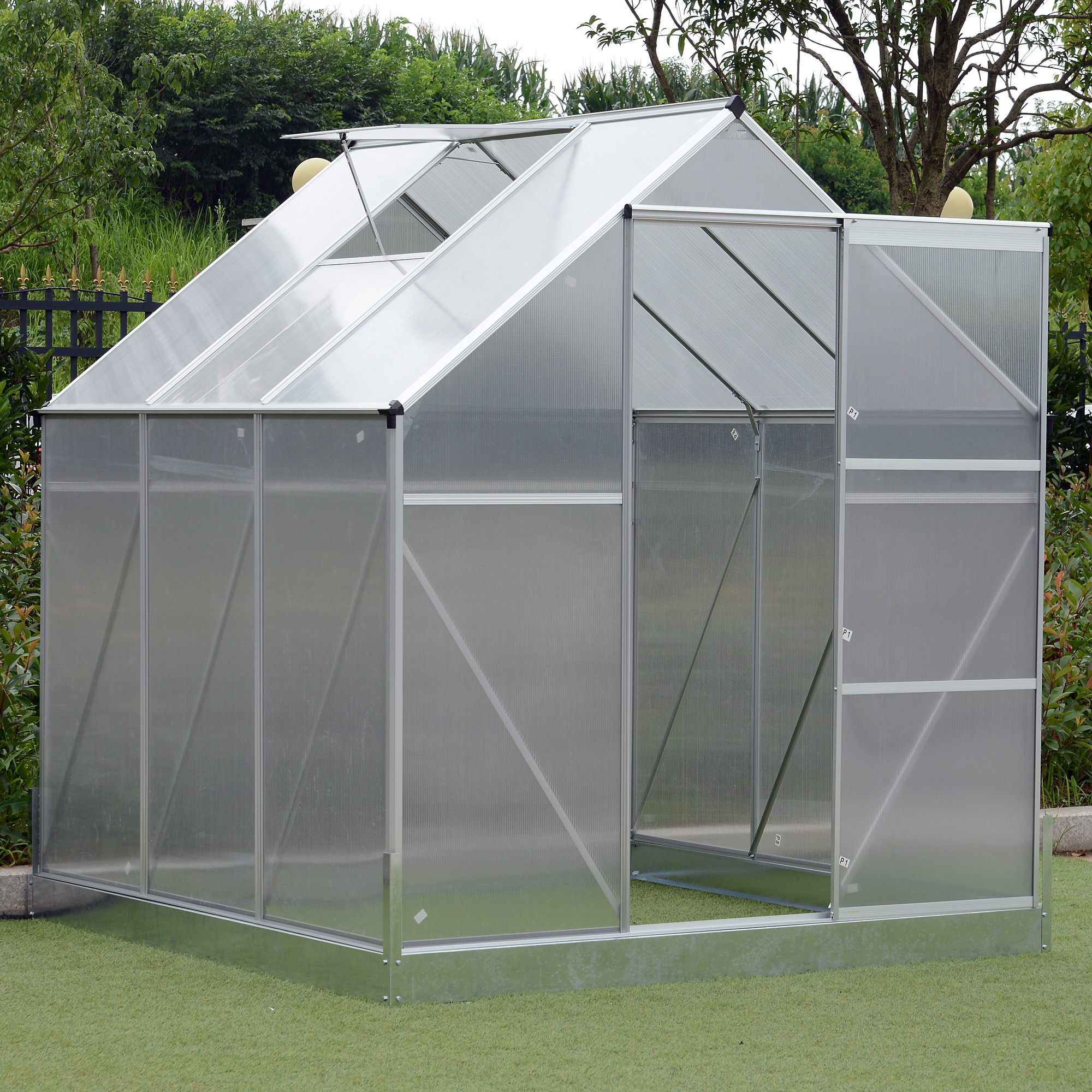 Outsunny 6.2' Outdoor Polycarbonate Portable Walk-In Garden Greenhouse
