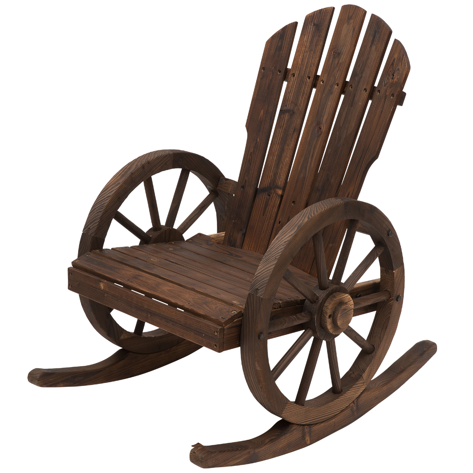 Fir Wood Log Slatted Design Patio Rocker For Porch Garden Lounging Outsunny Outdoor Adirondack Rocking Chair Patio Lawn Garden Rocking Chairs Guardebem Com