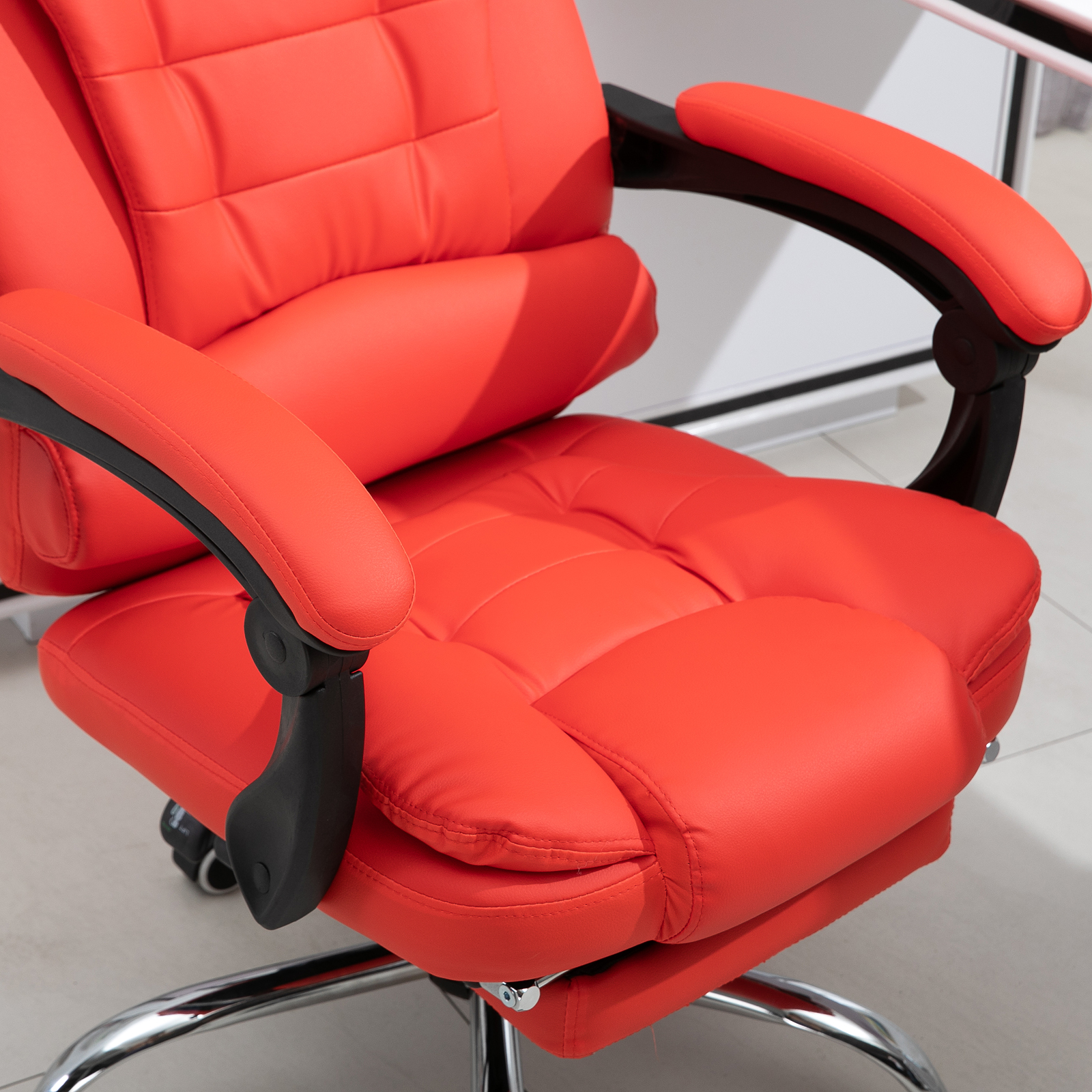Executive Style Reclining Office Napping Chair PU Leather W