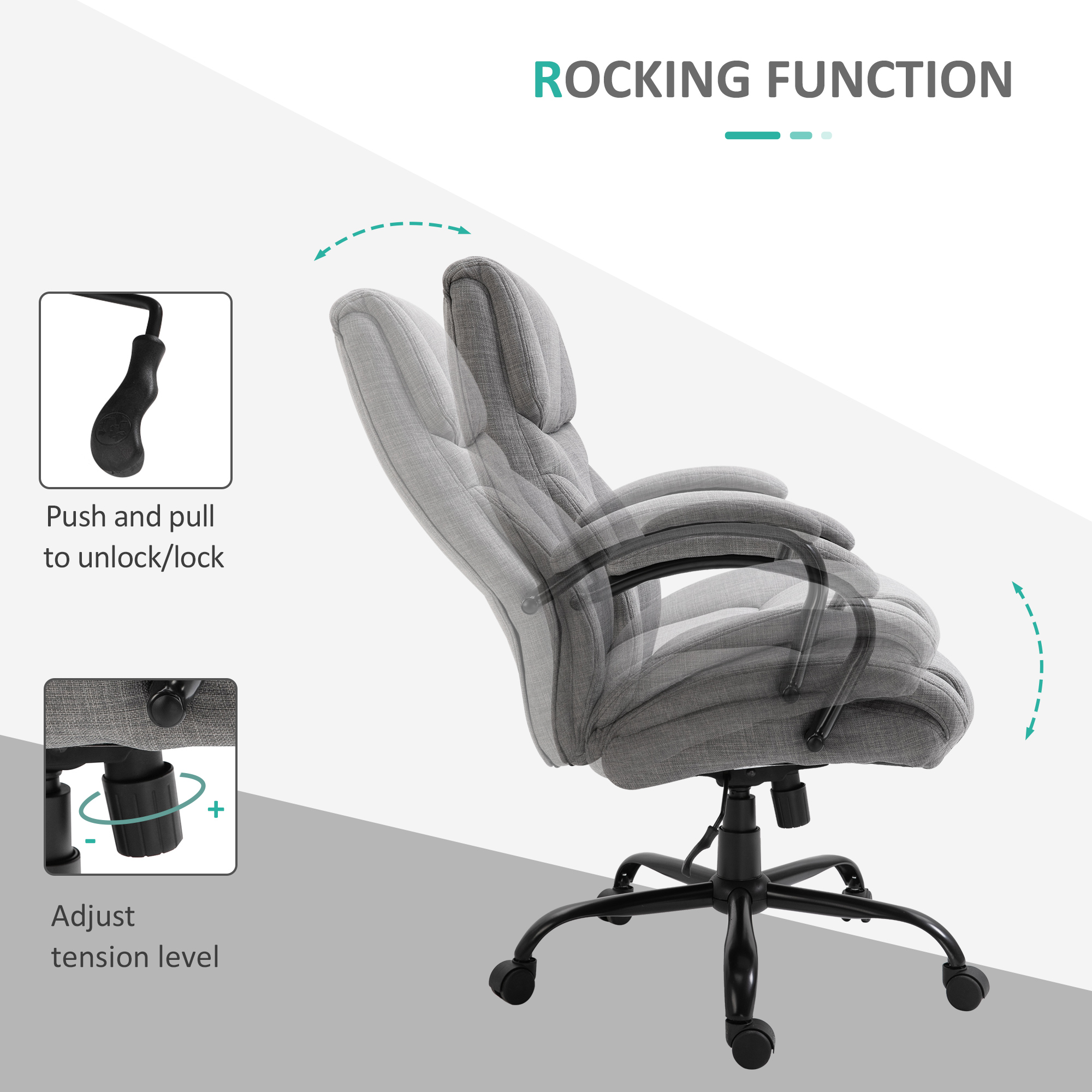 Vinsetto Swivel Big Tall Office Computer Desk Chair W 5 Univeral Wheels Ebay