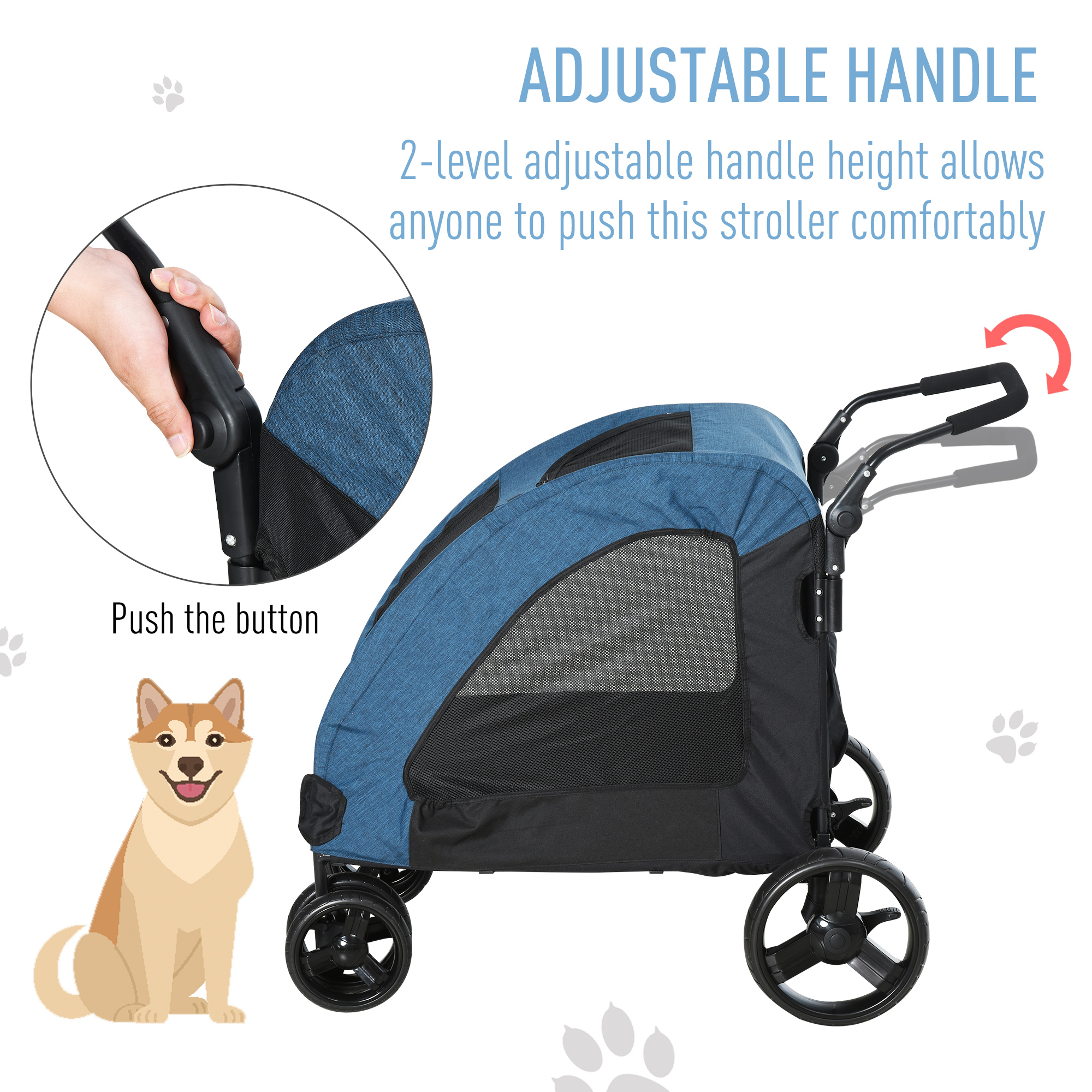 Pet Stroller Universal Wheel Ventilated Foldable Medium Size Dogs eBay