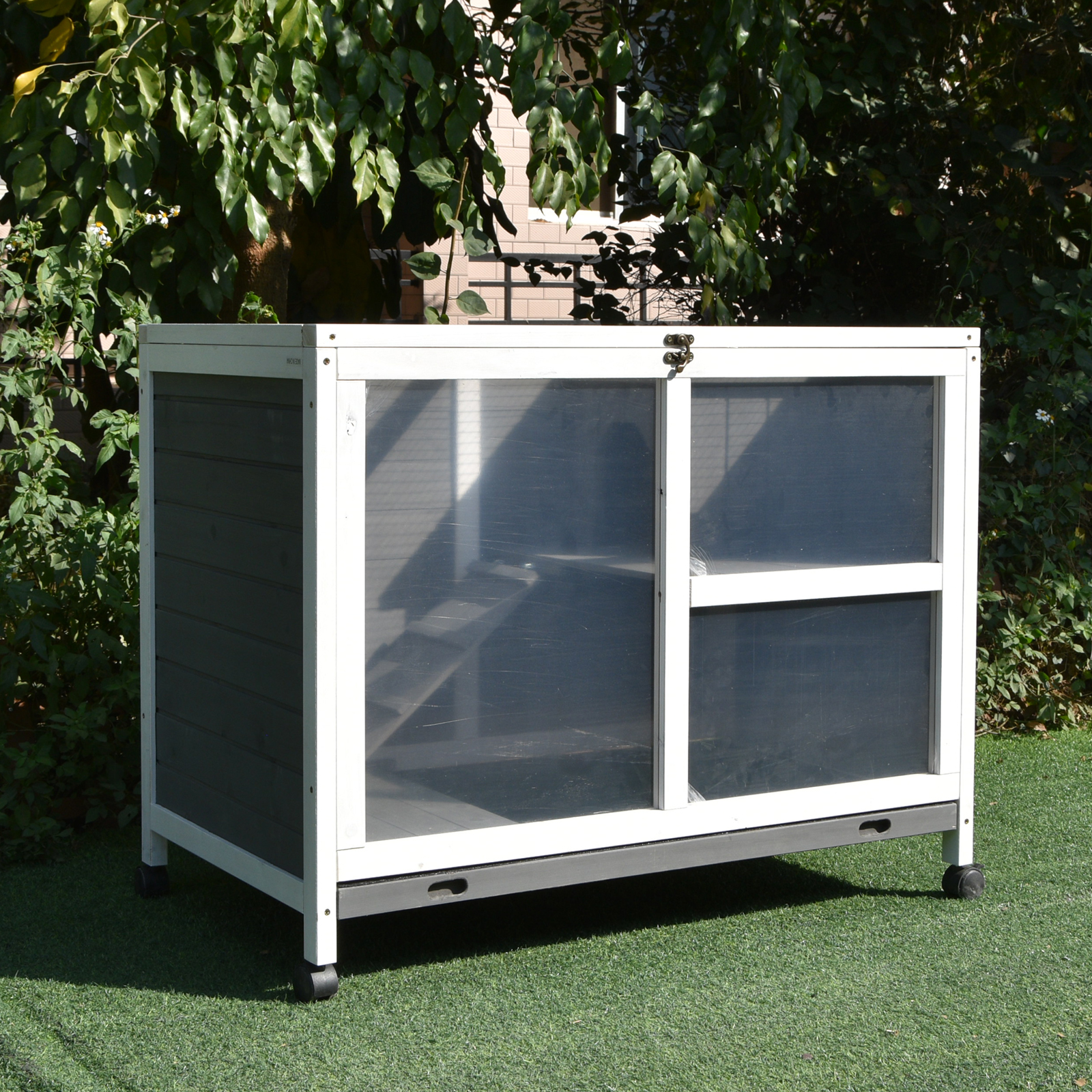 pawhut rabbit hutch