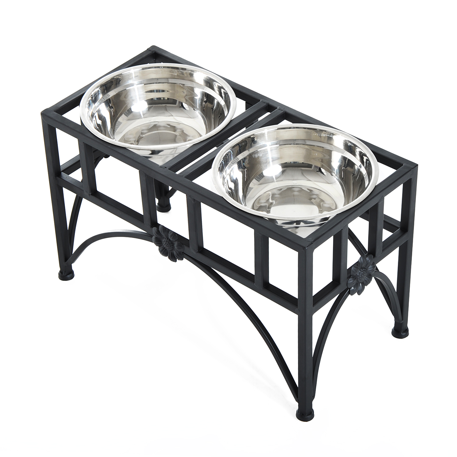 Elevated Raised Stainless Steel Double Bowl Food Water Dog Feeder Pet Dish Diner eBay