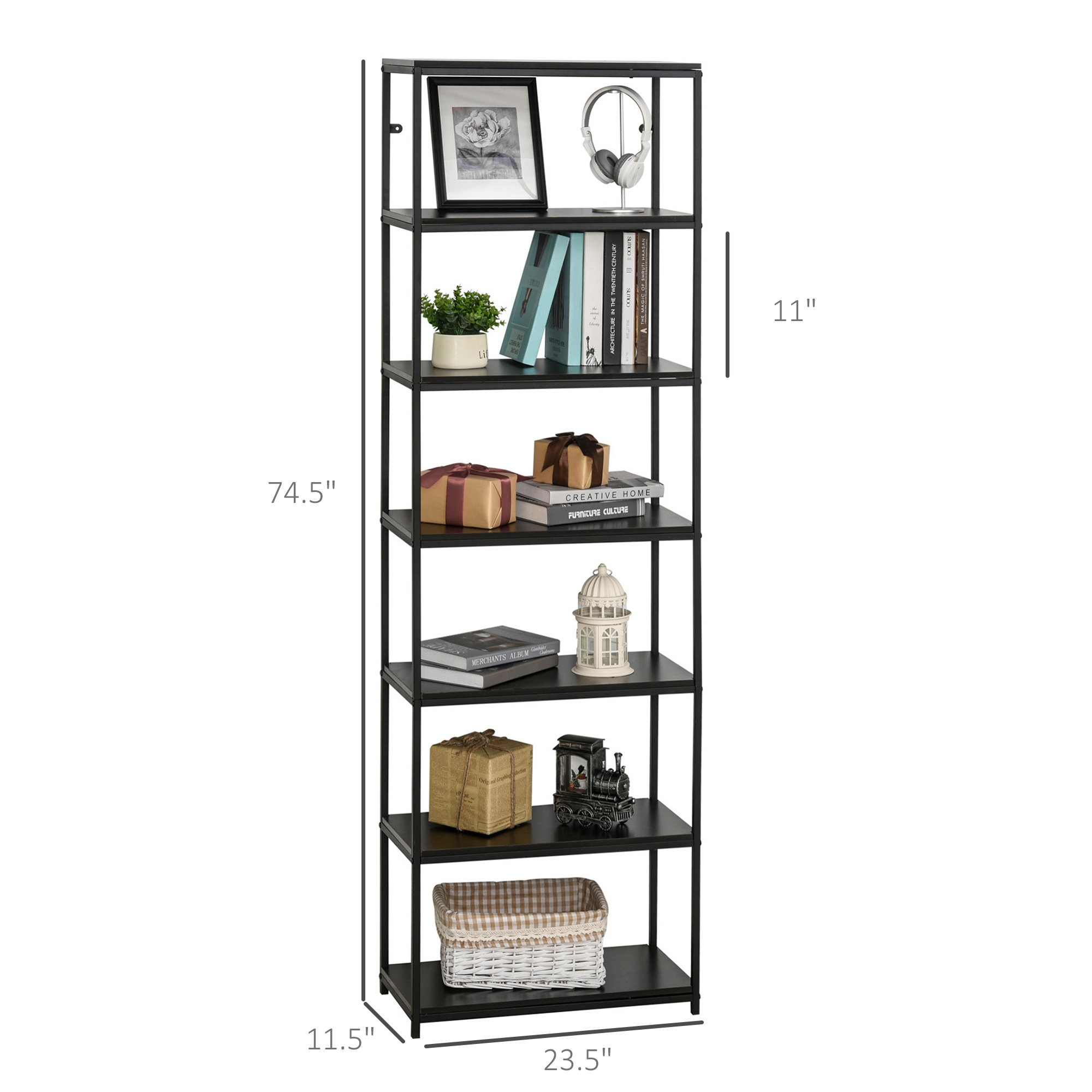 Freestanding Modern 7 Section Corner Bookshelf Display Furniture Unit
