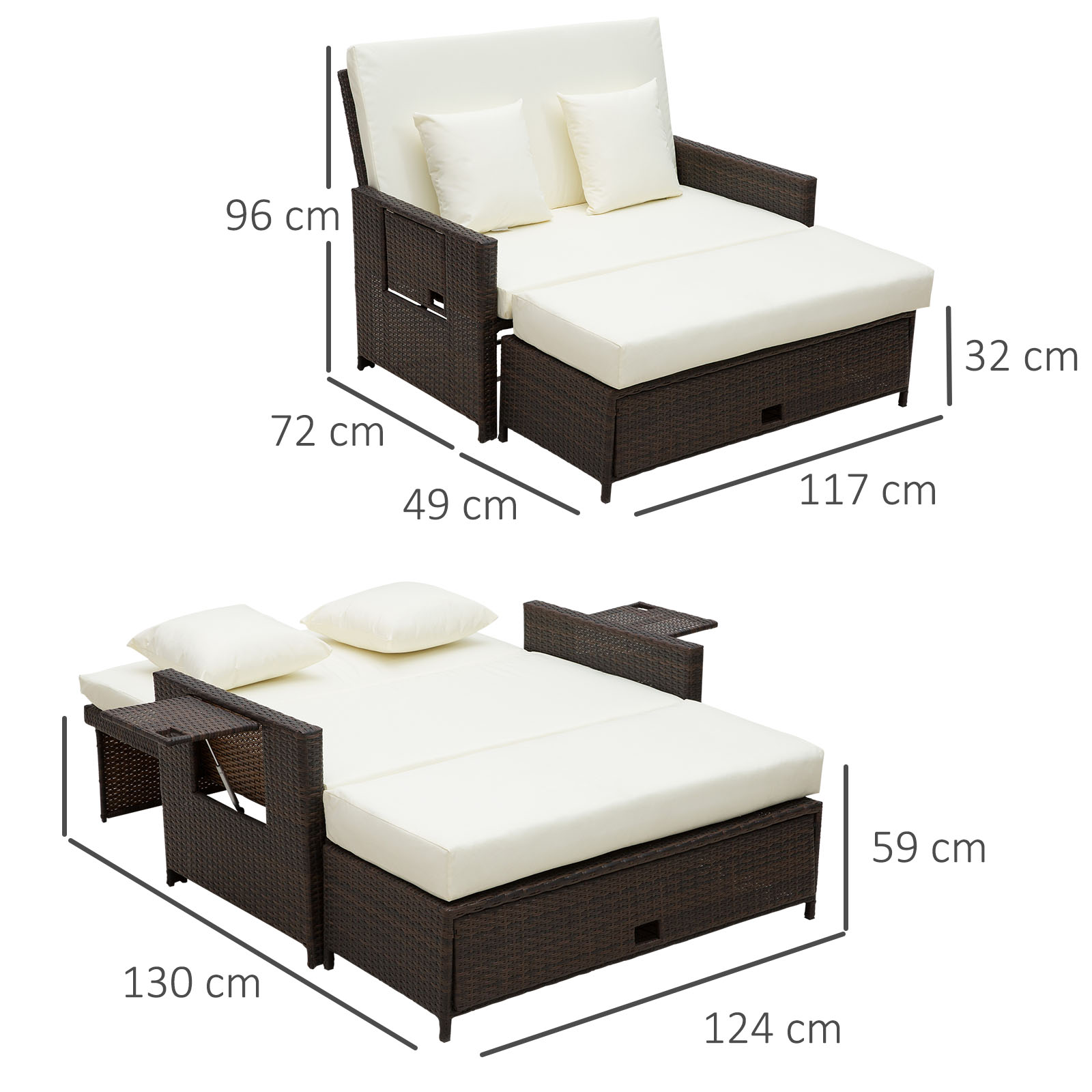 outsunny 2 seater daybed