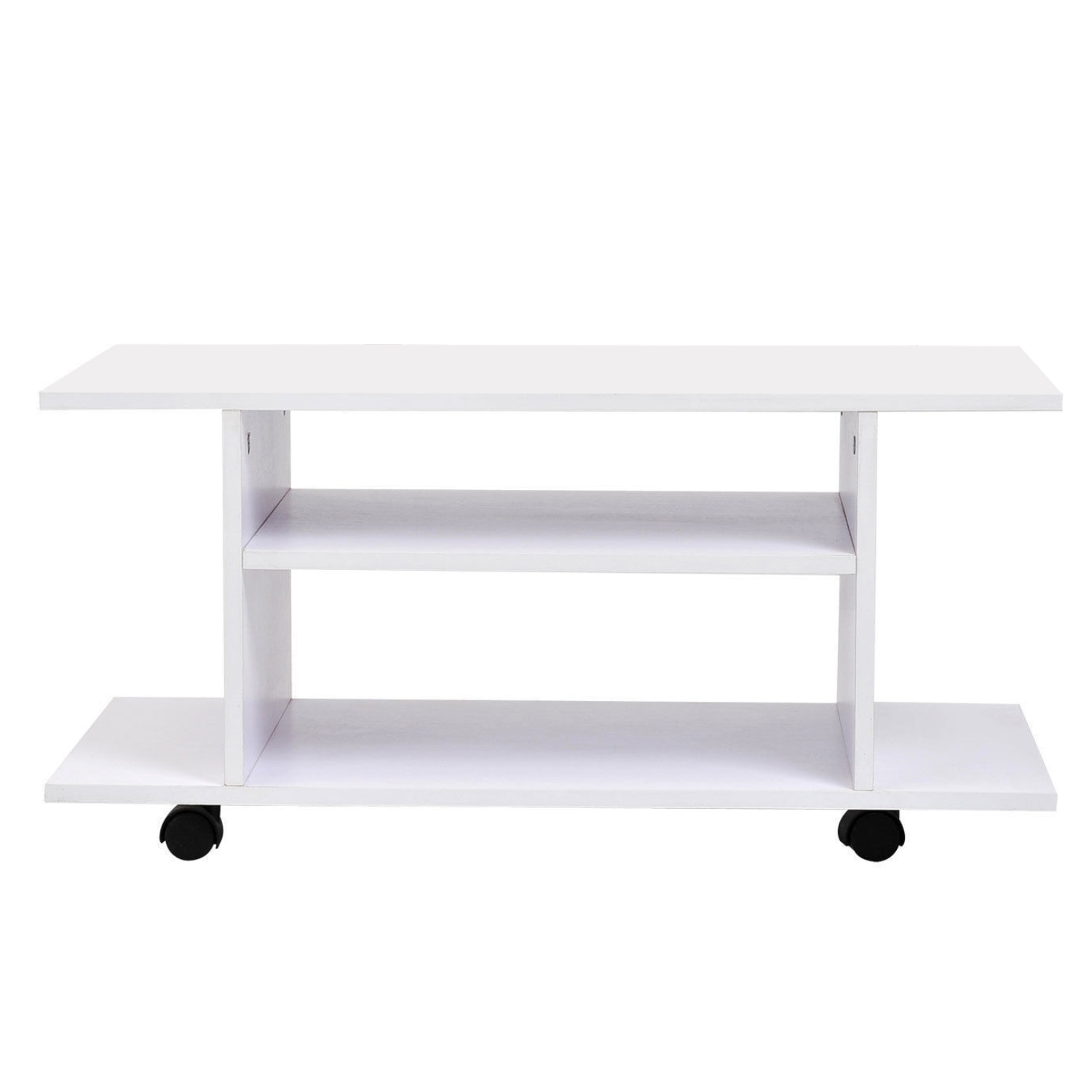 MODERN TV Stand 3 Tier shelf Storage Shelves Table Wheels £42.