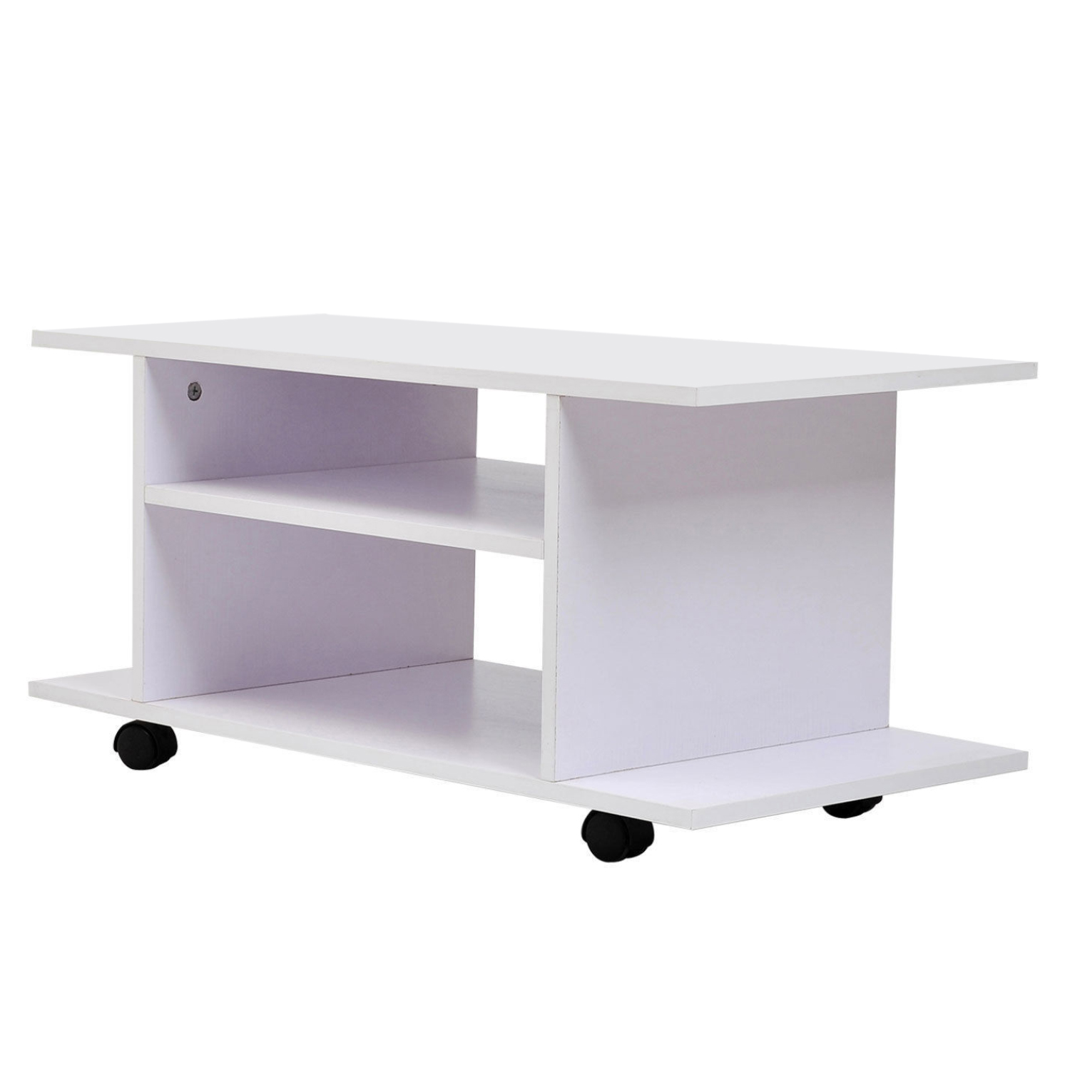 MODERN TV Stand 3 Tier shelf Storage Shelves Table Wheels £42.