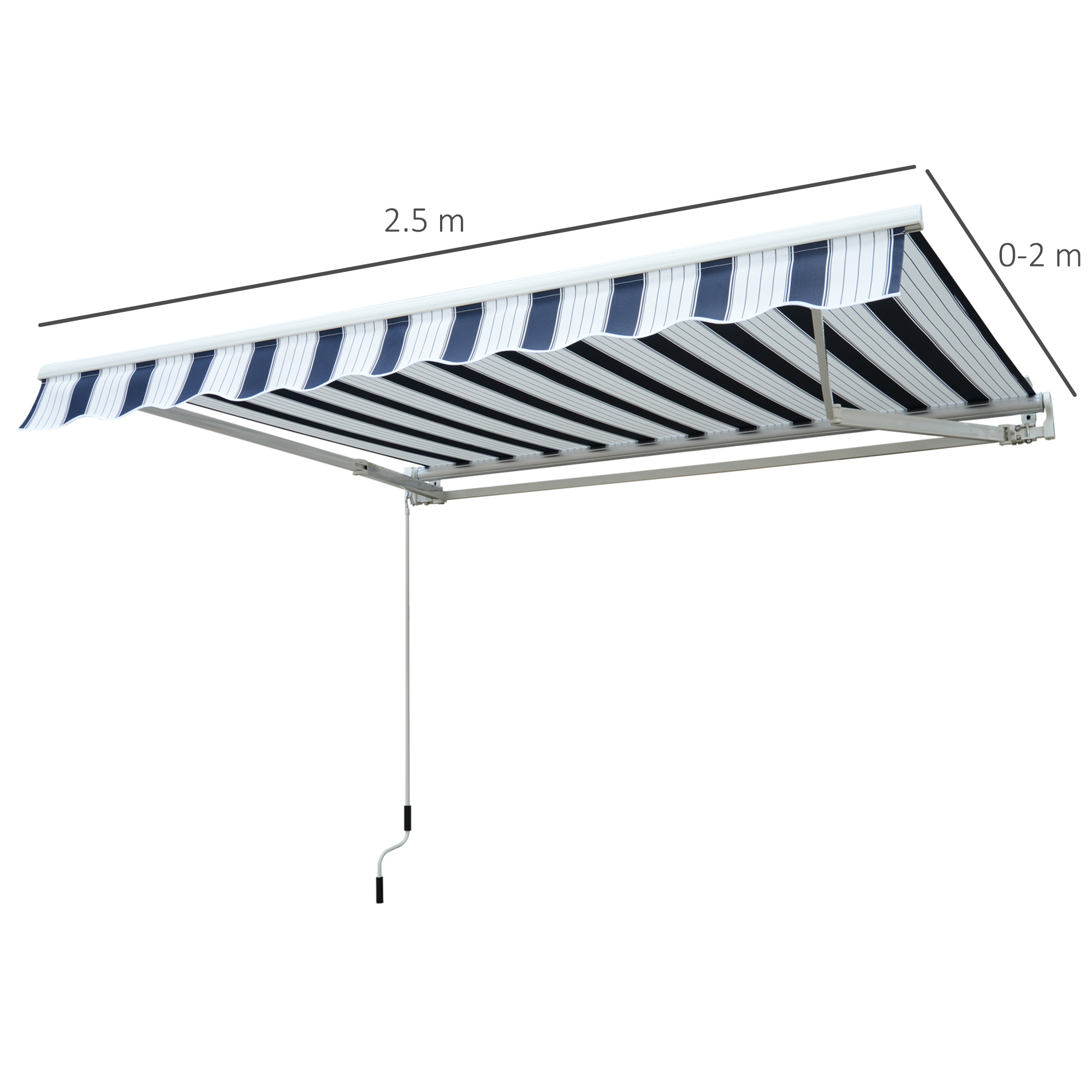 Garden Patio Manual Awning Canopy Sun Shade Shelter Retractable 4 Size