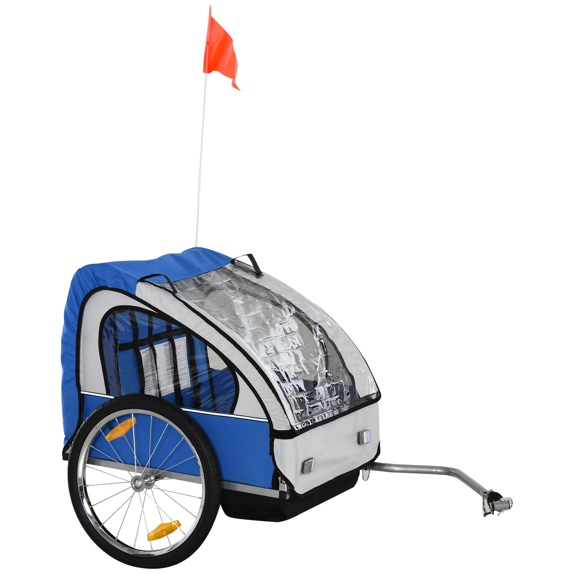 18m+ 2Seat Child Bike Trailer Kid Stroller w/ Steel Frame Door Seat Belt eBay