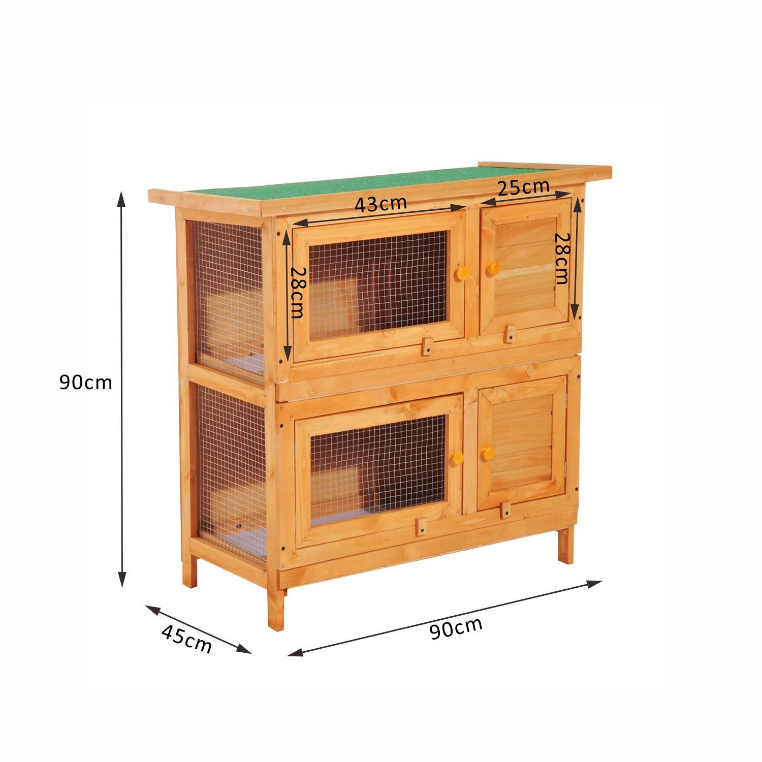 2tier Rabbit Hutch Small Animal Wooden Bunnies House Outdoor Backyard 2 Sizes eBay