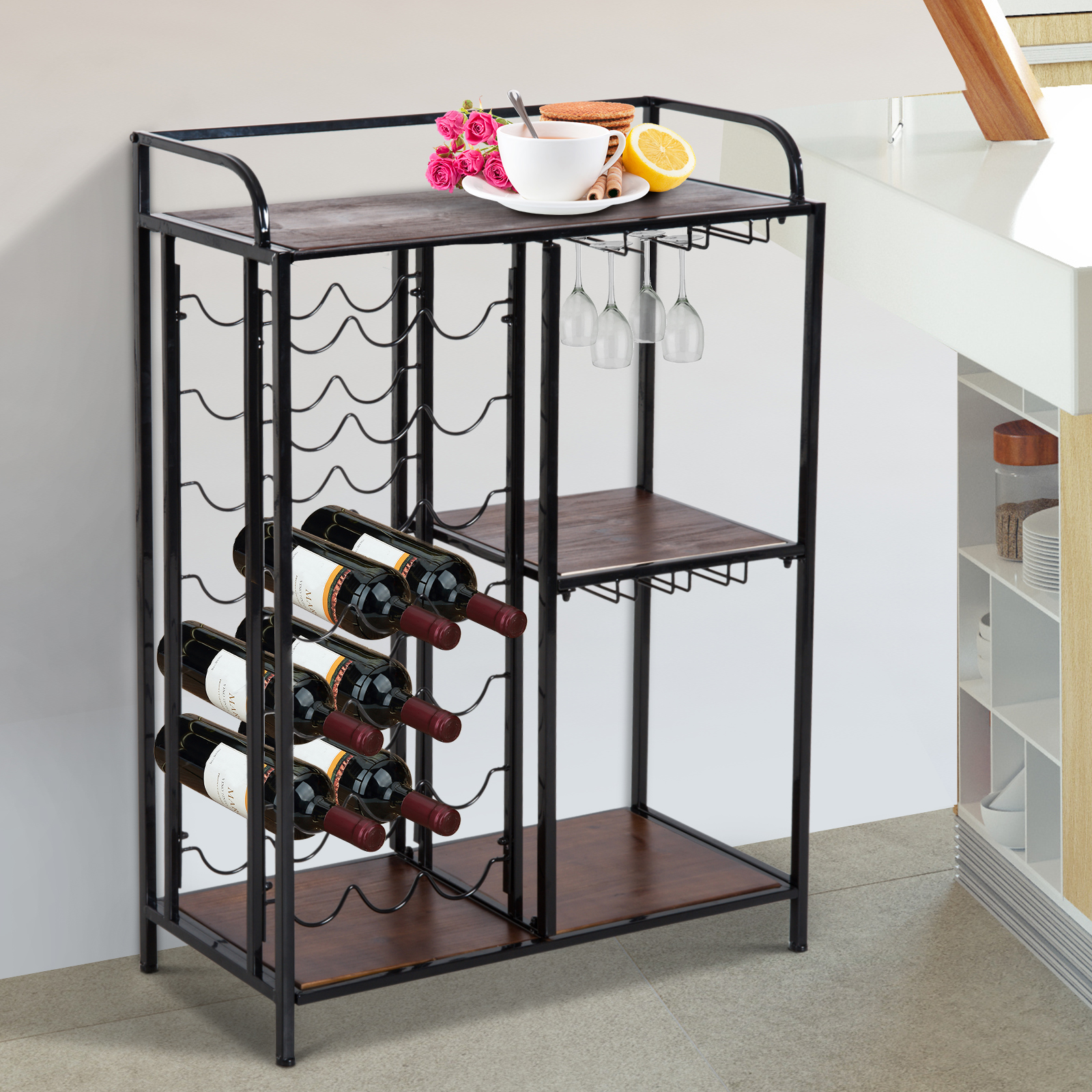 7tier 21 Bottles Wine Rack Storage Display Shelves Free