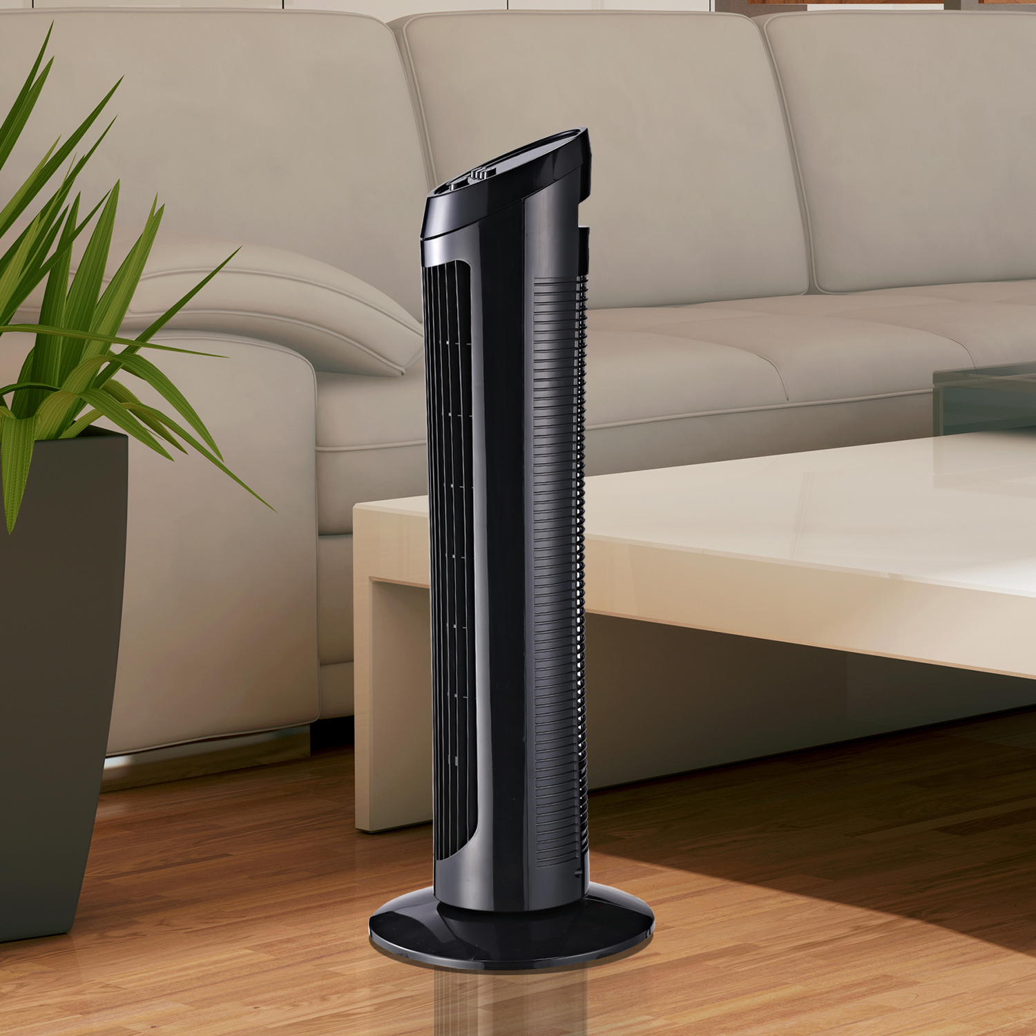 30'' Tower Fan Noise Reduction Wind Oscillating 3Level ABS White