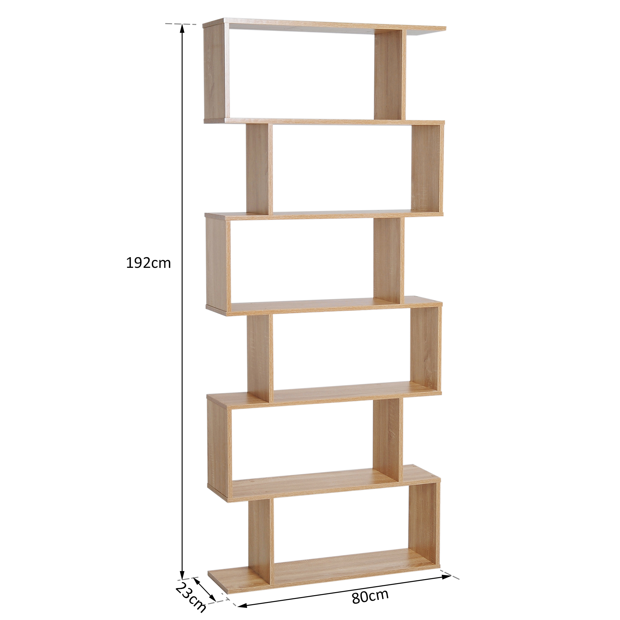 6 Tier Wooden Modern SShaped Shelf Unit Storage Display eBay