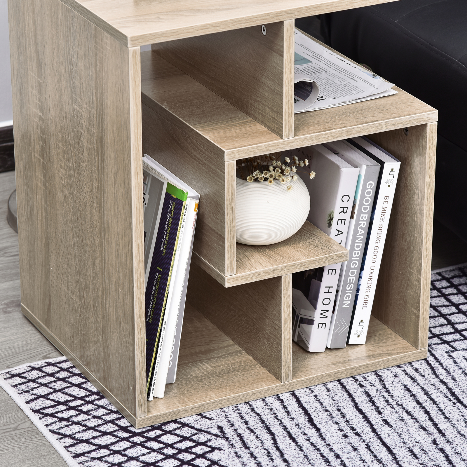 3Tier Side End Table Open Shelves Storage Coffee Book Magazine Desk