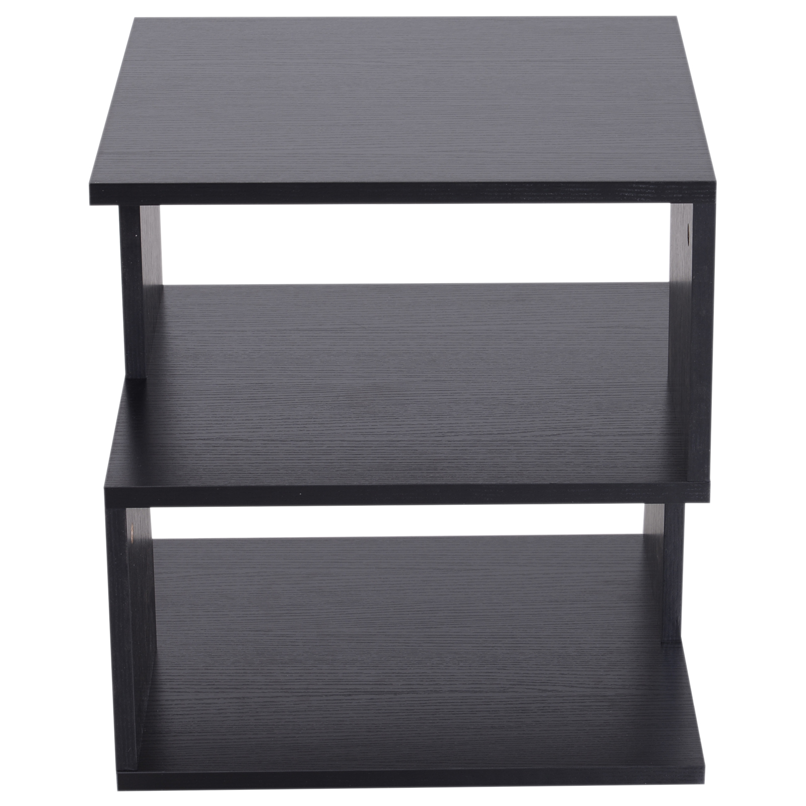 Modern Square 2 Tier Wood Coffee Side Table Storage Shelf Rack Living