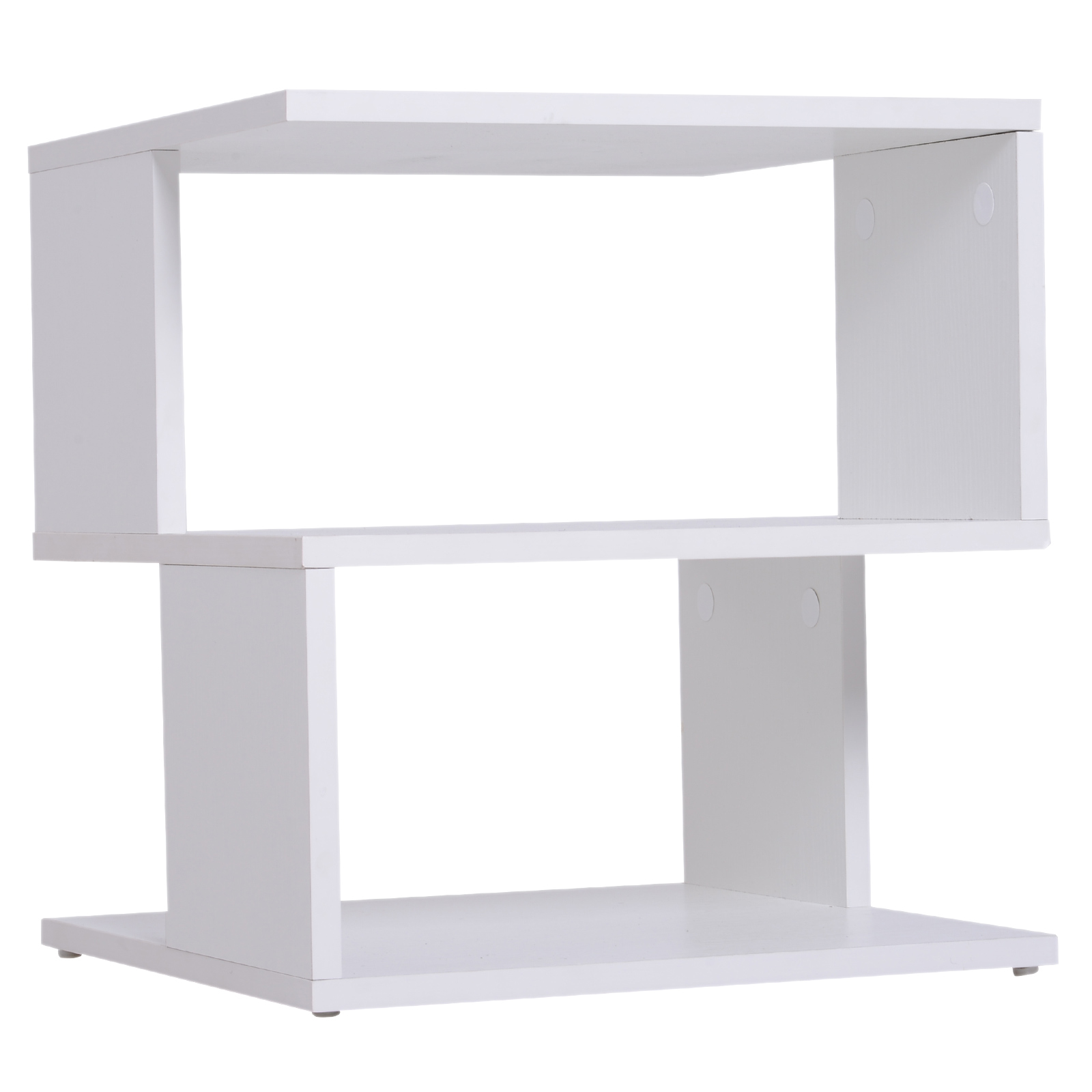 Modern Square 2 Tier Wood Coffee Side Table Storage Shelf Rack Living ...
