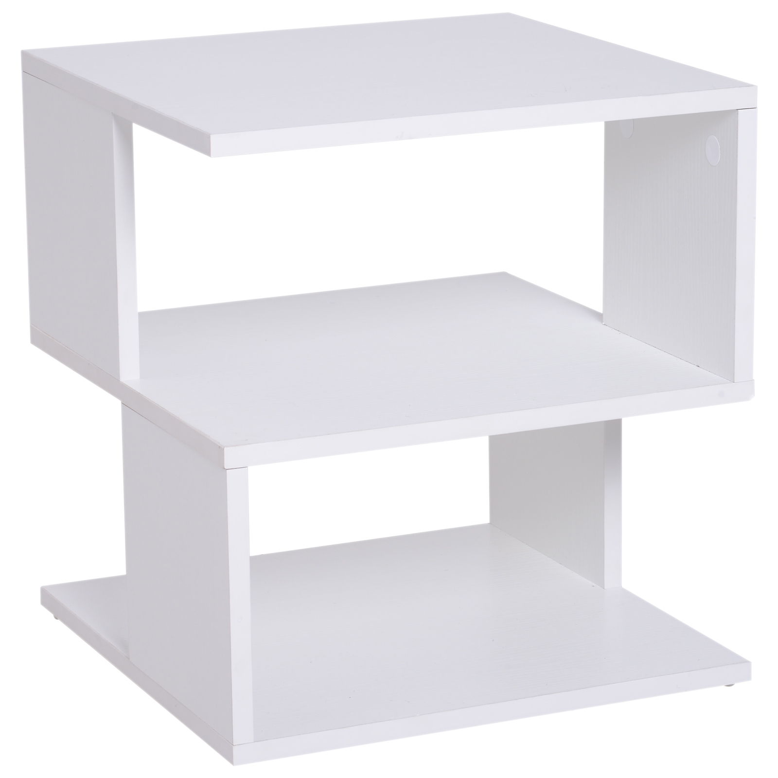Modern Square 2 Tier Wood Coffee Side Table Storage Shelf Rack Living ...