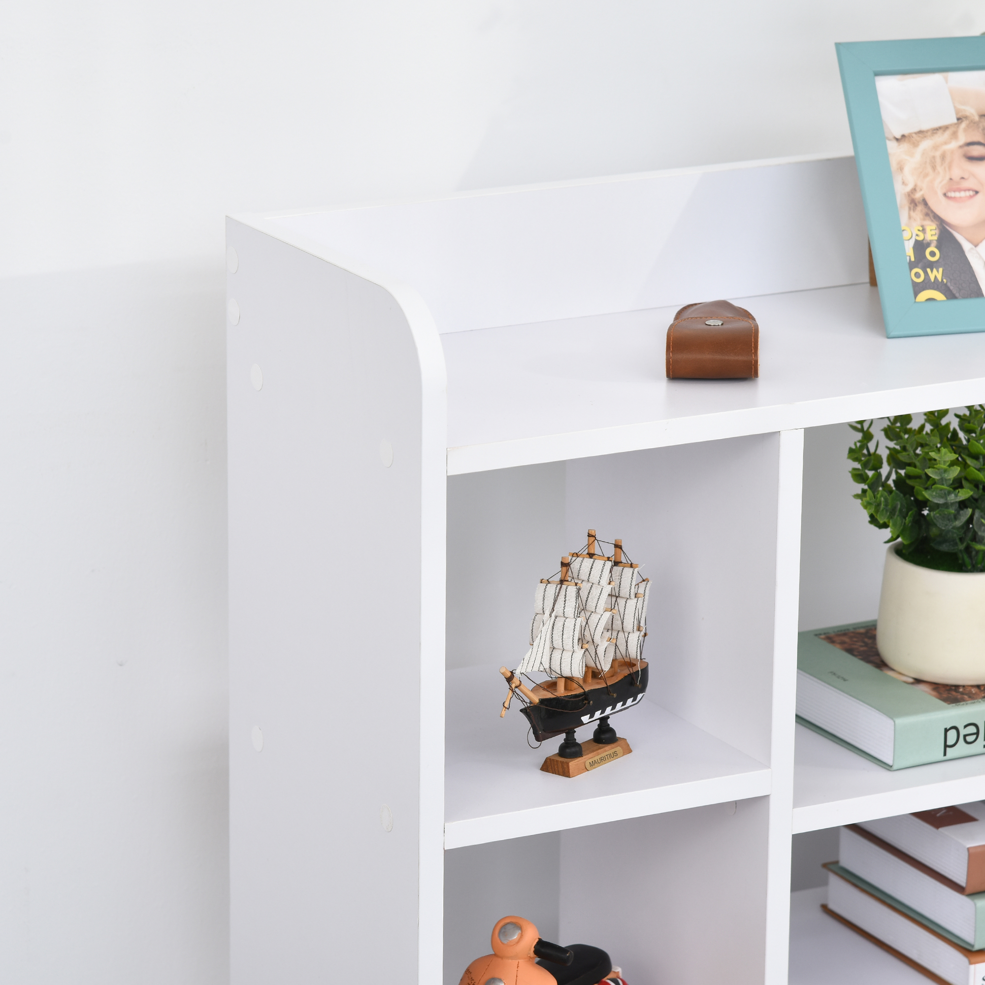 MultiShelf Bookcase Freestanding Storage Shelves Wood