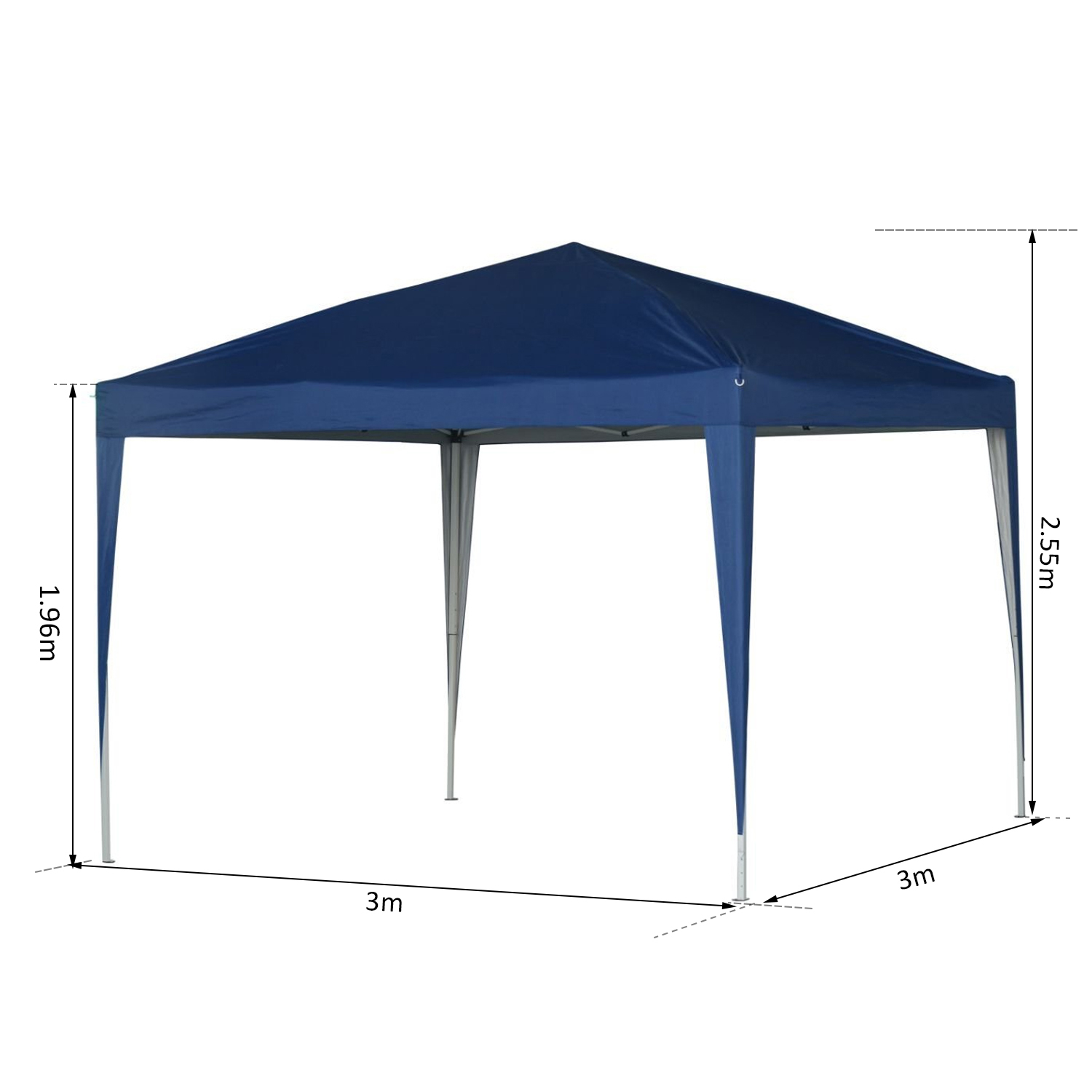 Outsunny 3 x 3m Garden Pop Up Gazebo Marquee Party Tent Wedding Canopy