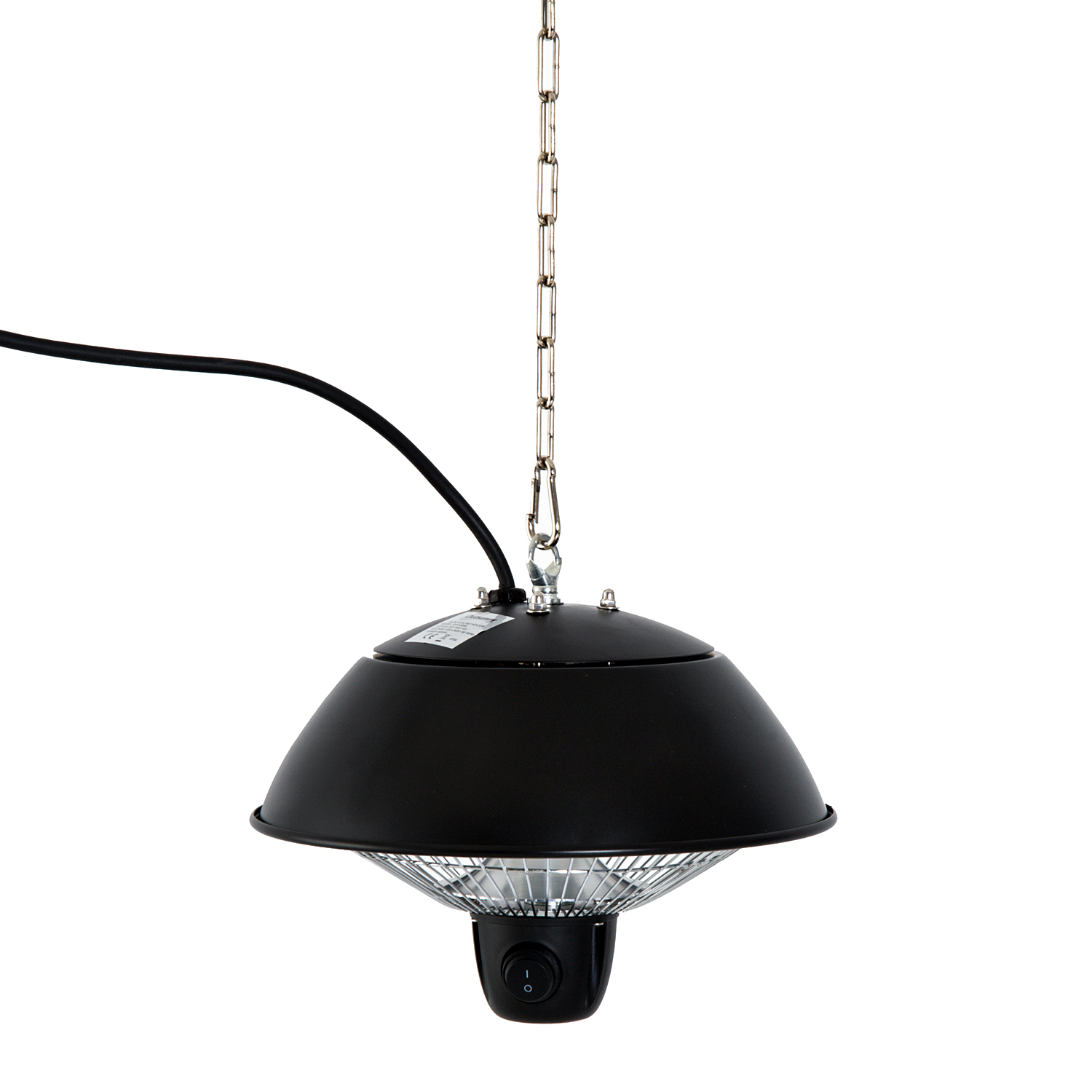Outsunny Patio Ceiling Heater Hanging Halogen Hook Chain Black 600W eBay