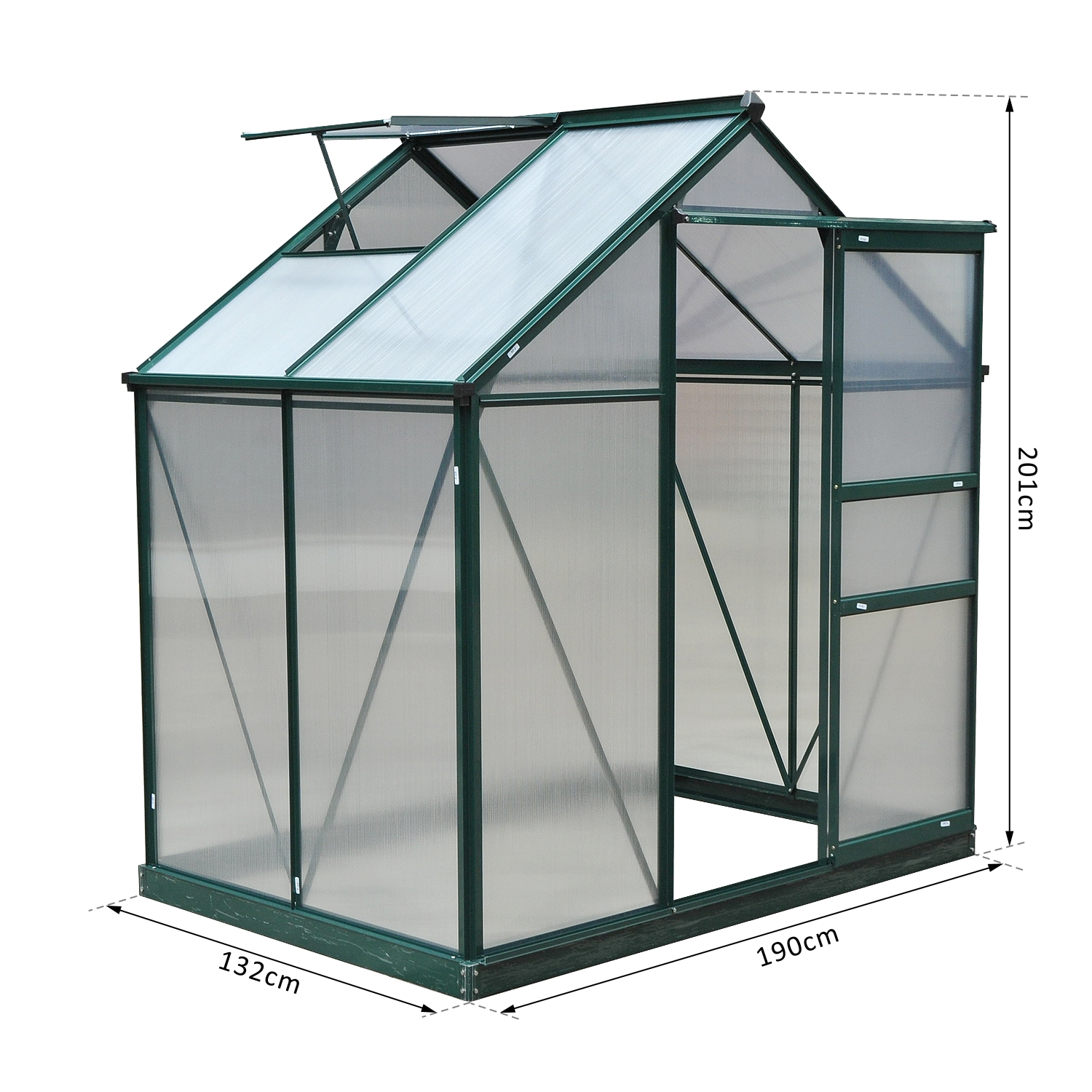 Outsunny 6x4ft WalkIn Polycarbonate Greenhouse Plant Grow Galvanized Aluminium eBay