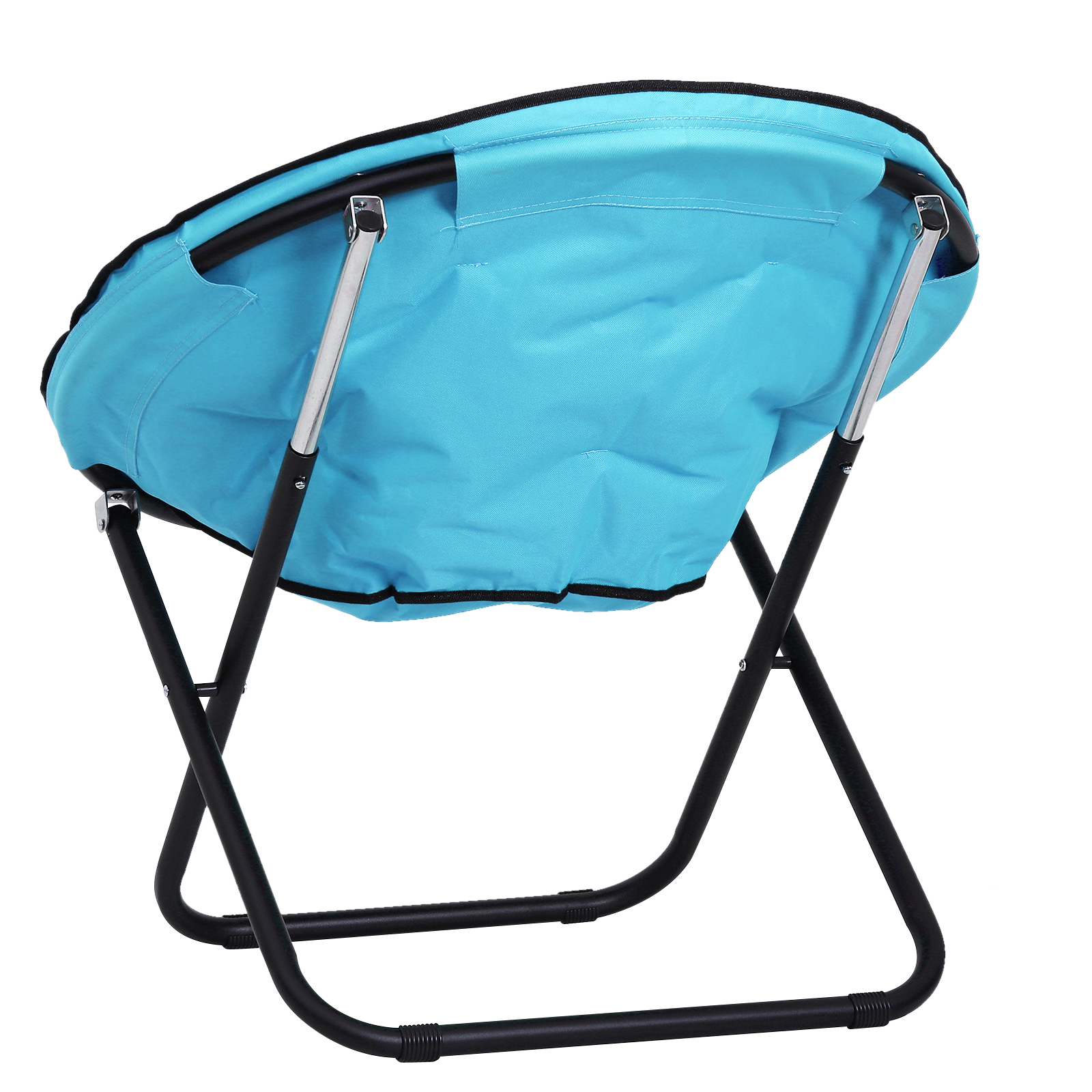 Folding Saucer Moon Chair Oversized Padded Seat Round Oxford Portable