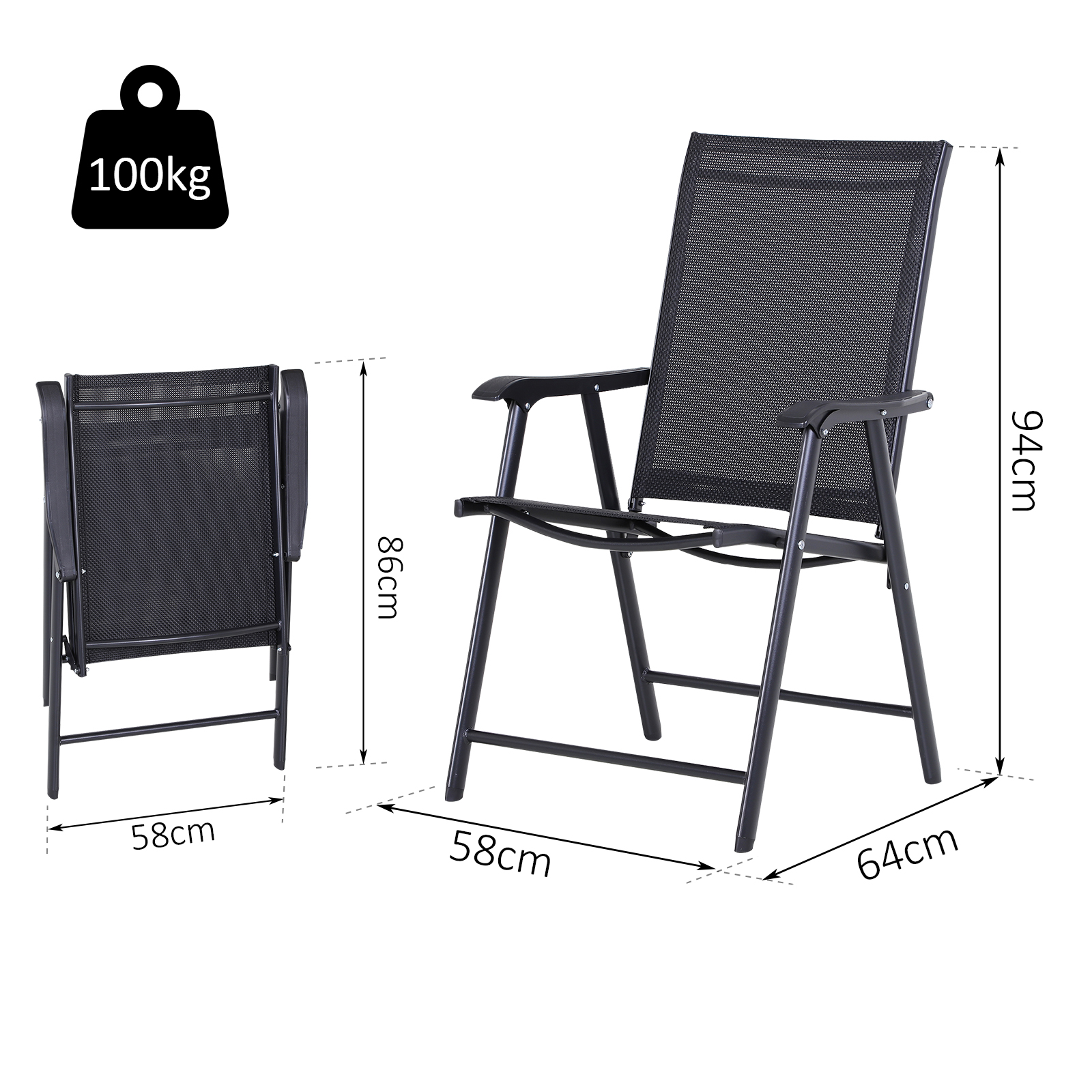 2-PCS Metal Garden Chairs Outdoor Patio Folding Yard Furniture | eBay