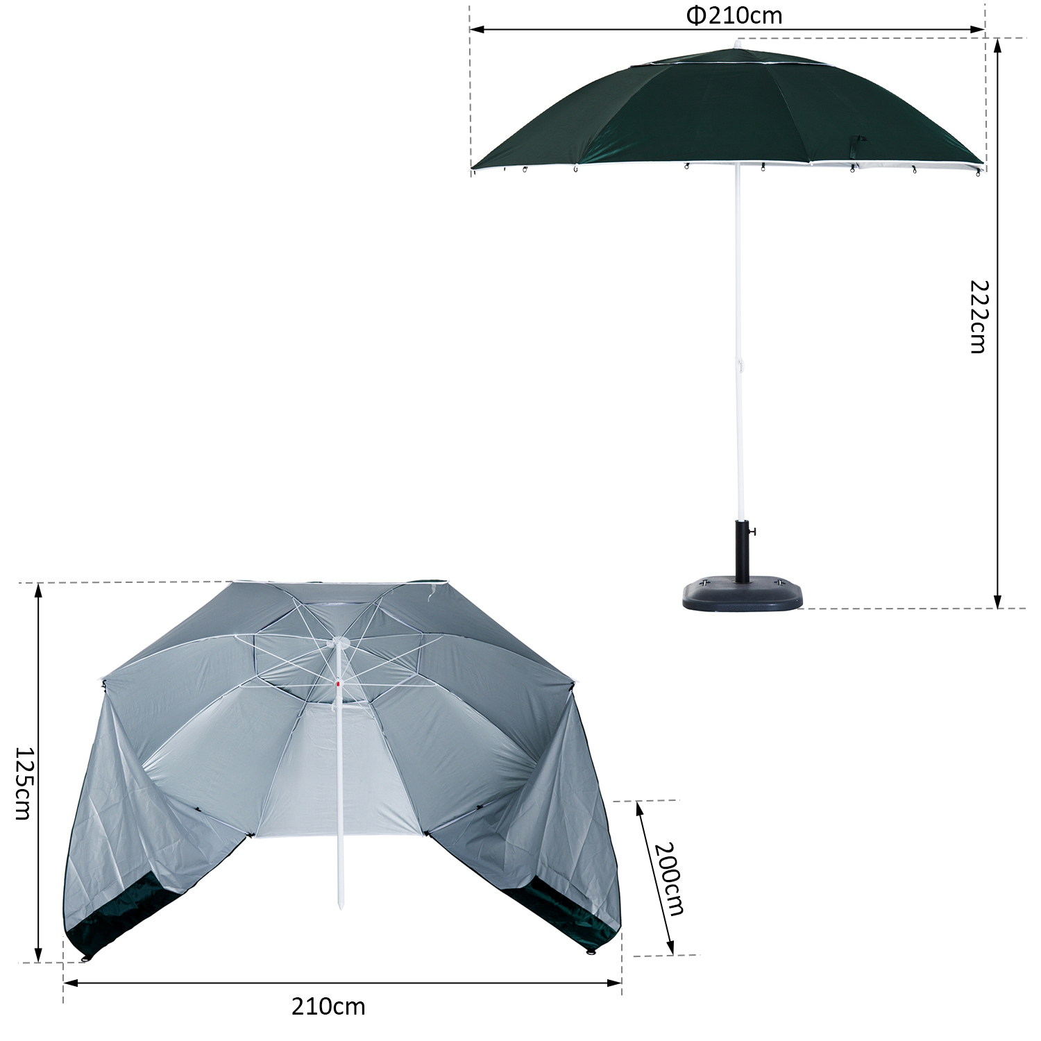 Large Pop Up Portable Beach Sport Umbrella Sunshield Canopy UV Camping