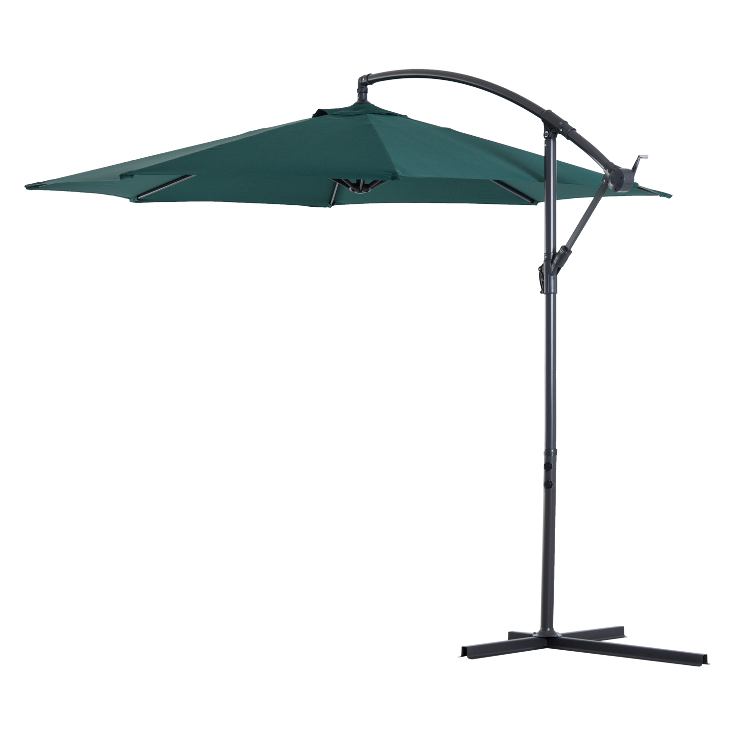3M Garden Cantilever Umbrella Parasol Hanging Banana Sun Shade Dark