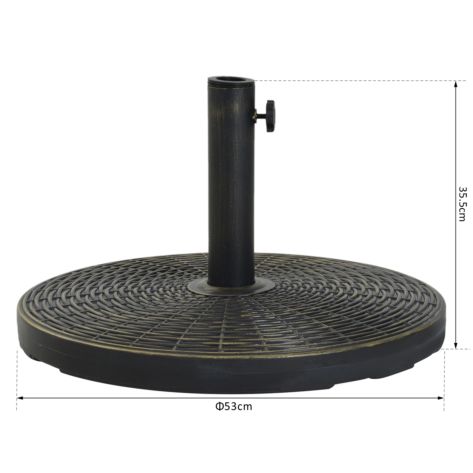 Outsunny 25kg Garden Parasol Base Outdoor Metal Umbrella Holder Stand