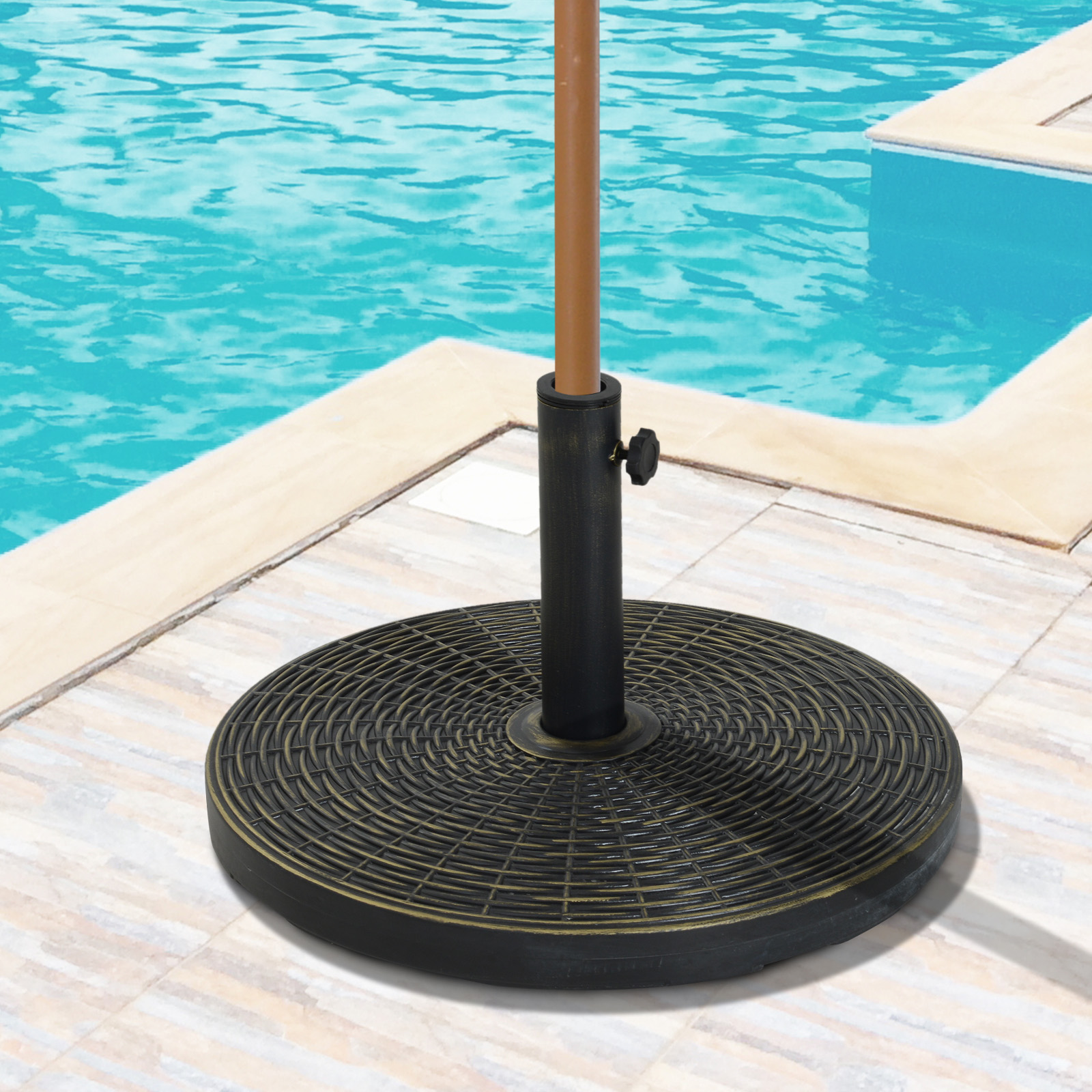 Outsunny 25kg Garden Parasol Base Outdoor Metal Umbrella Holder Stand