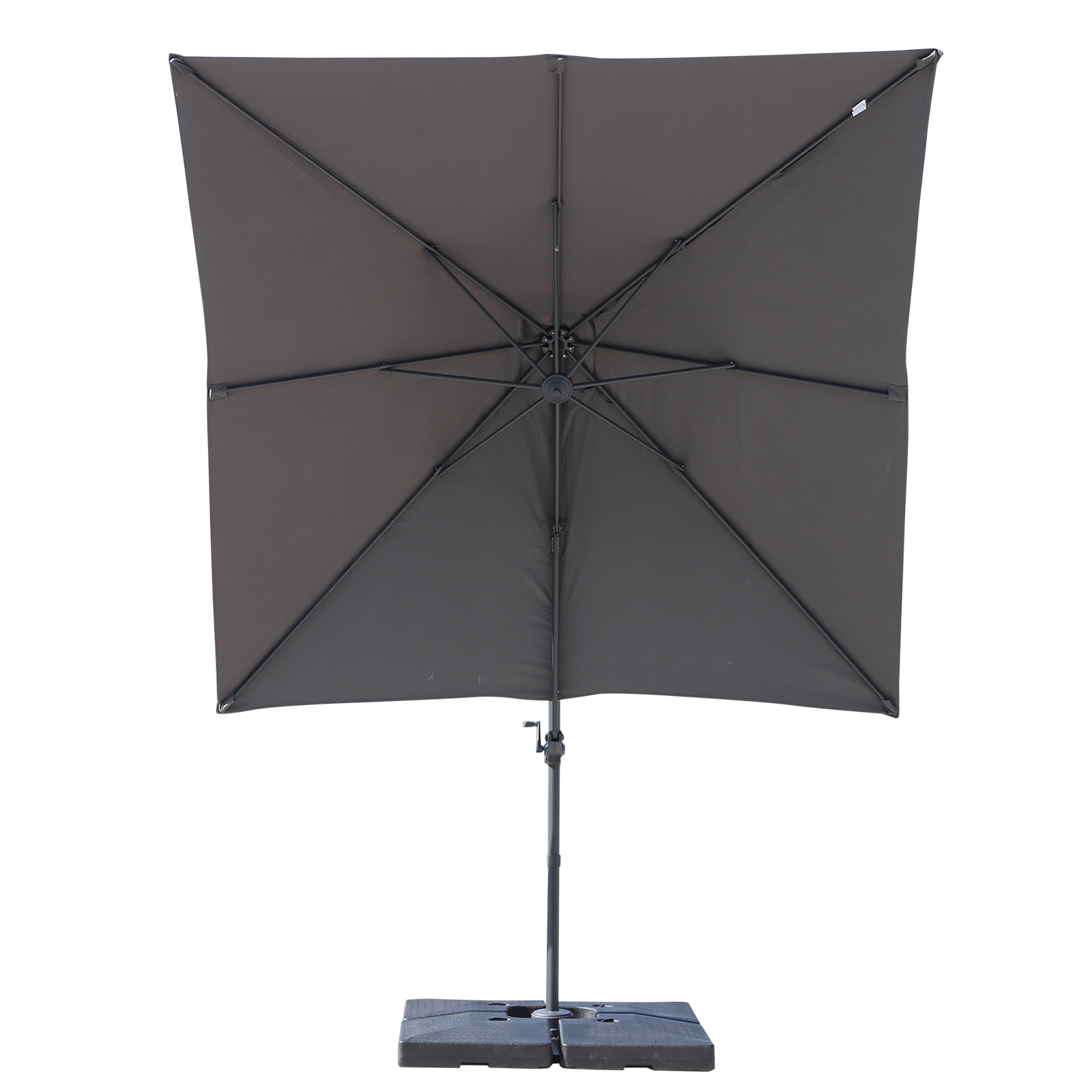 Outsunny Square Patio Parasol Offset Cantilever Sun Umbrella 360