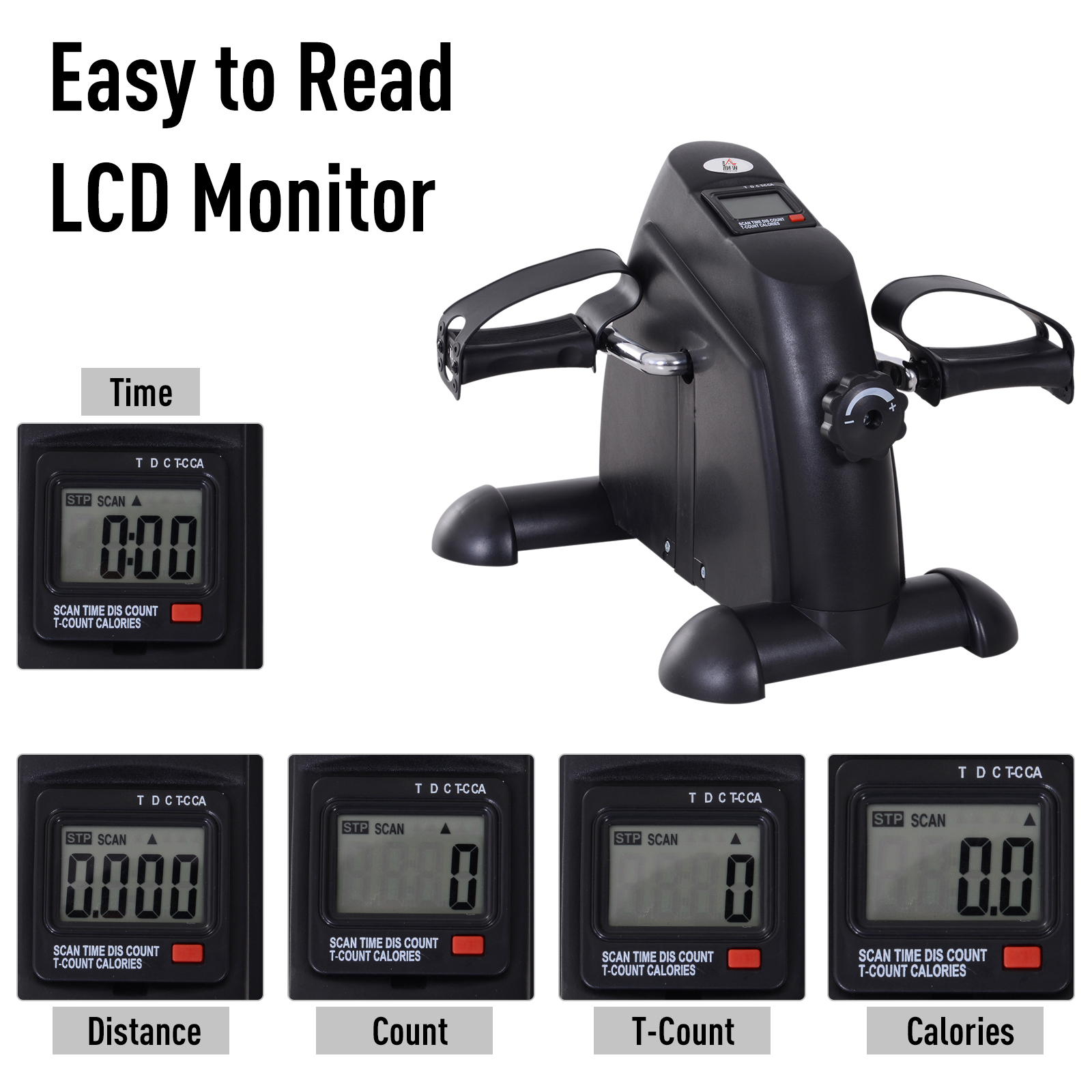 Mini Exercise Bike Portable Pedal Manual Arms Legs Exerciser Machine