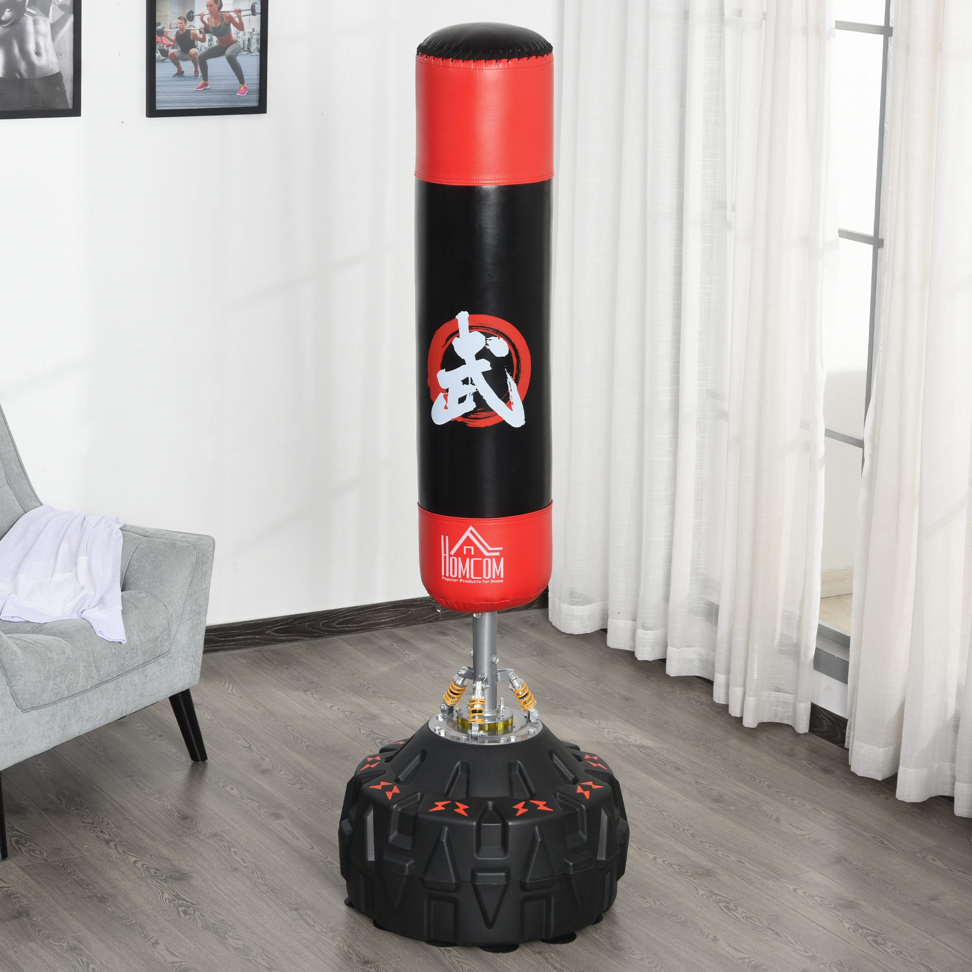 Freestanding Boxing Punch Bag Stand w/ Fillable Base Springs
