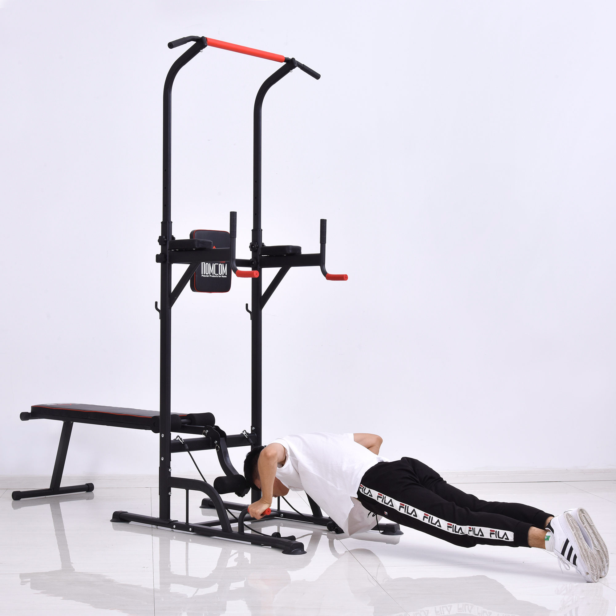 Power Tower Station for Home Gym Workout Equipment With Sit Up