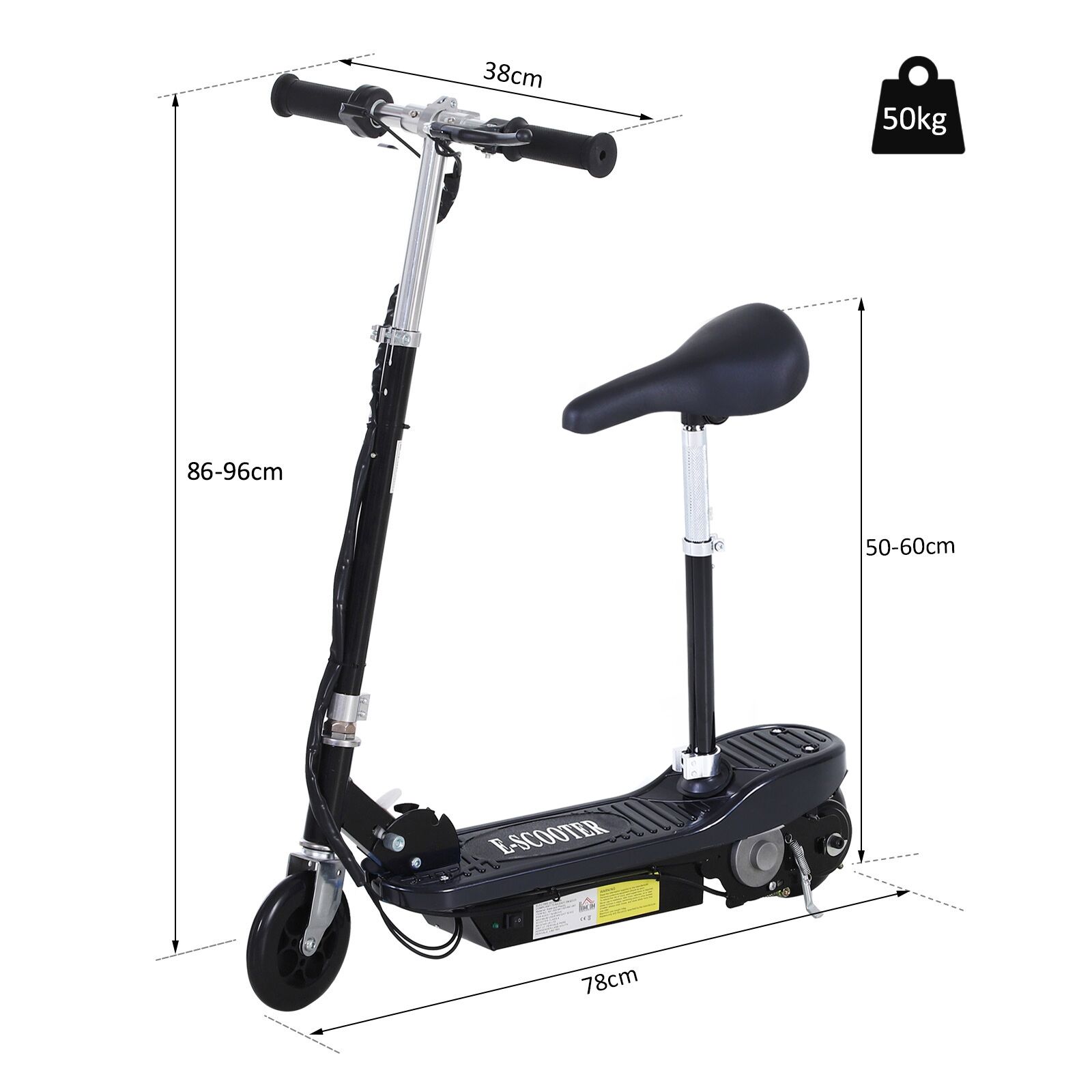 Kids Electric E Scooter Ride on Battery Children Toy Adjustable Seat 120W 500W - Picture 15 of 79