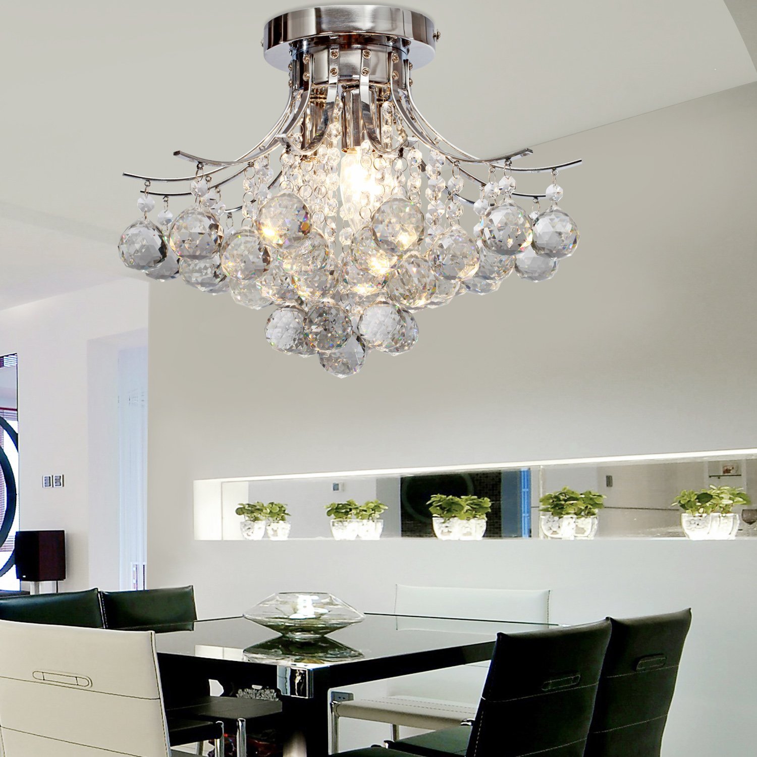 LightInTheBox Modern Chandeliers with 4 Lights Pendant Light with Crystal Drops in Round, Ceiling Light Fixture for Dining Room, Bedroom, Living Room LightInTheBox Modern Chandeliers with 4 Lights Pendant Light with Crystal Drops in Round, Ceiling Light Fixture for Dining Room, Bedroom, Living Room