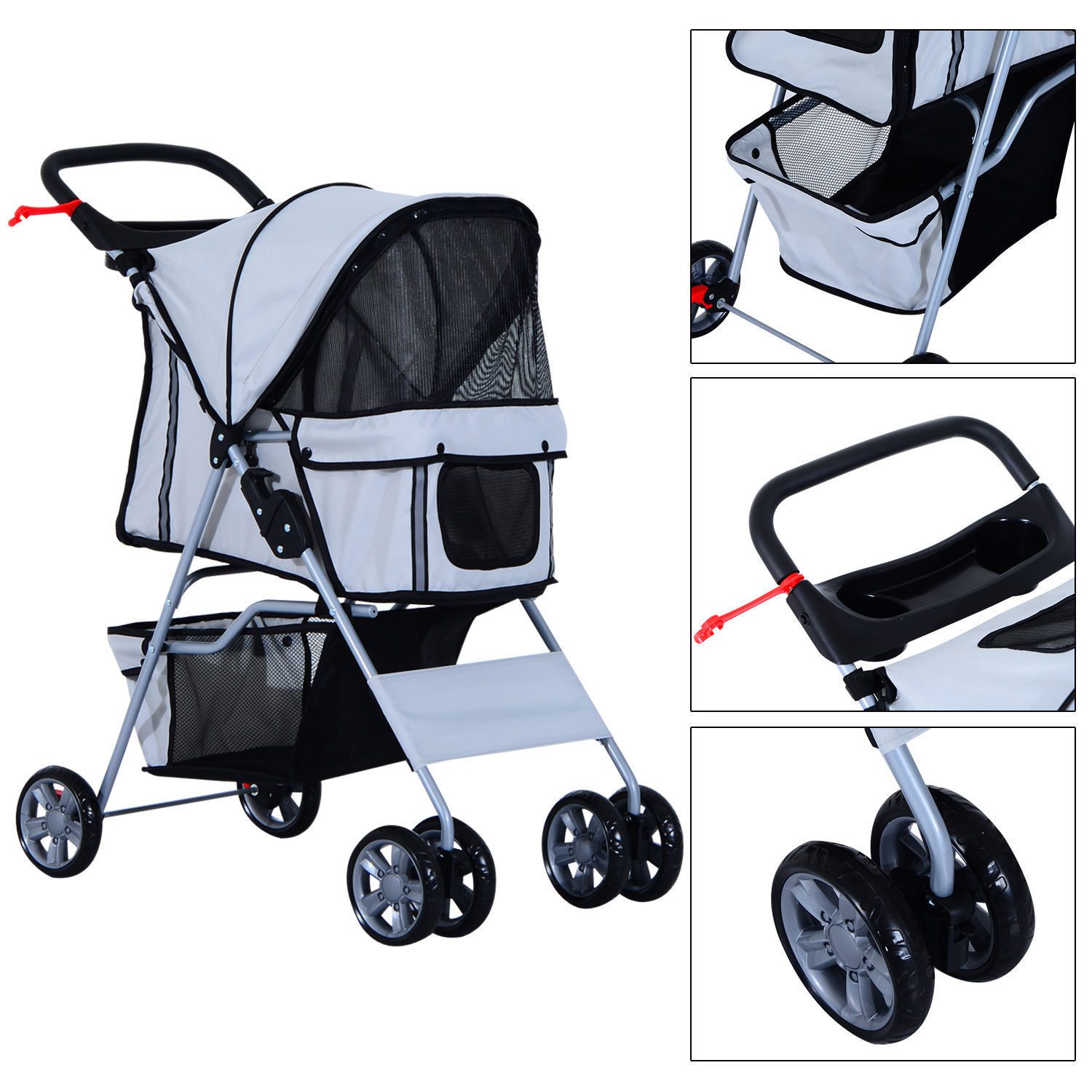 Купить Коляски PawHut Pet Stroller Cat Dog Jogger Puppy Pushchair