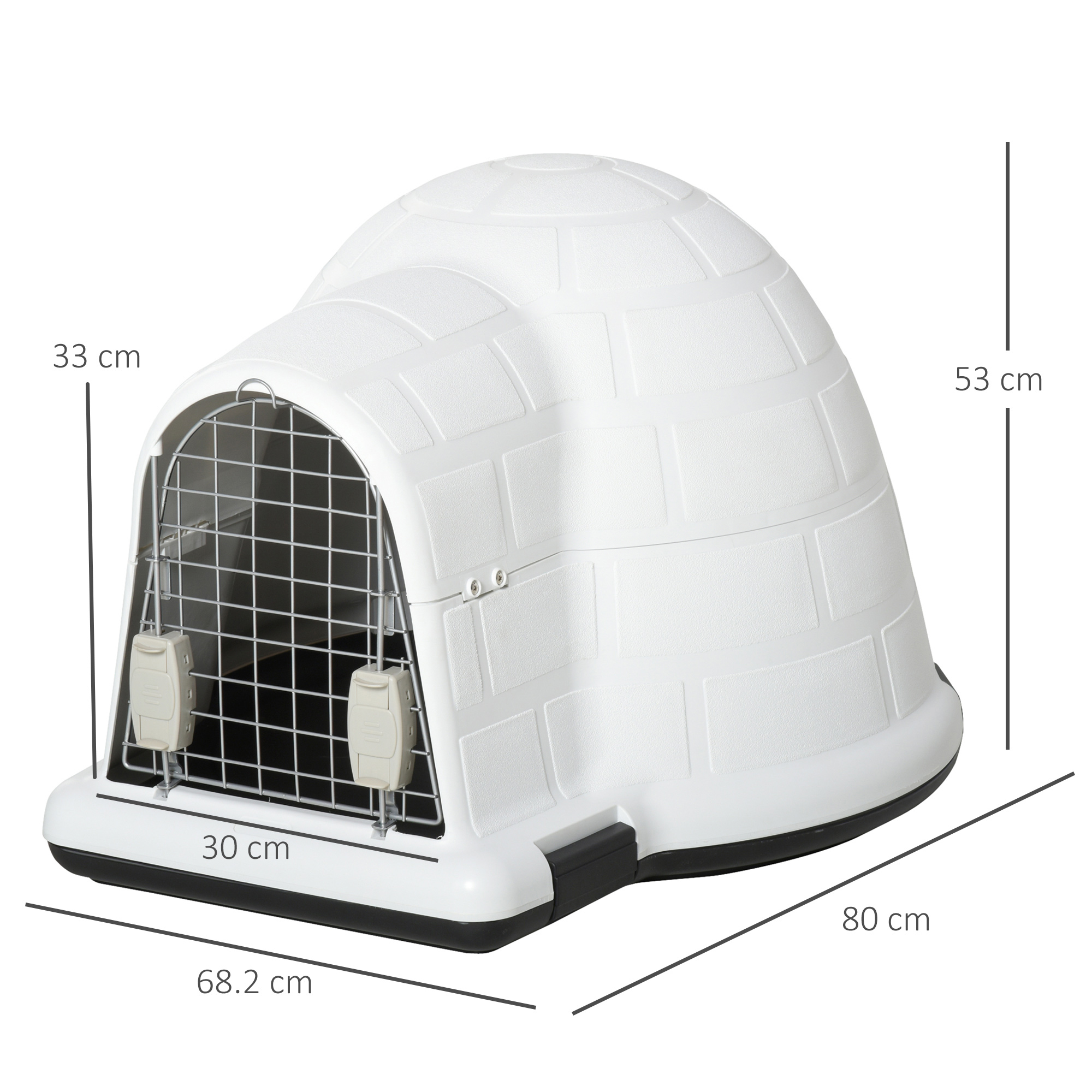 PawHut Plastic Igloo Dog House Puppy Kennel Pet Shelter with Windows