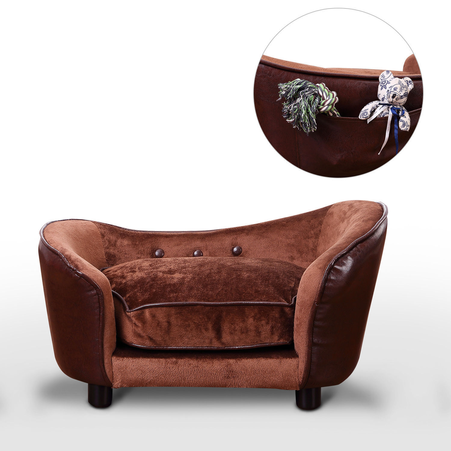 Details About Pawhut Pet Sofa Bed Warm Cushion Dog Couch Indoor Seat Mat House Puppy Coffee