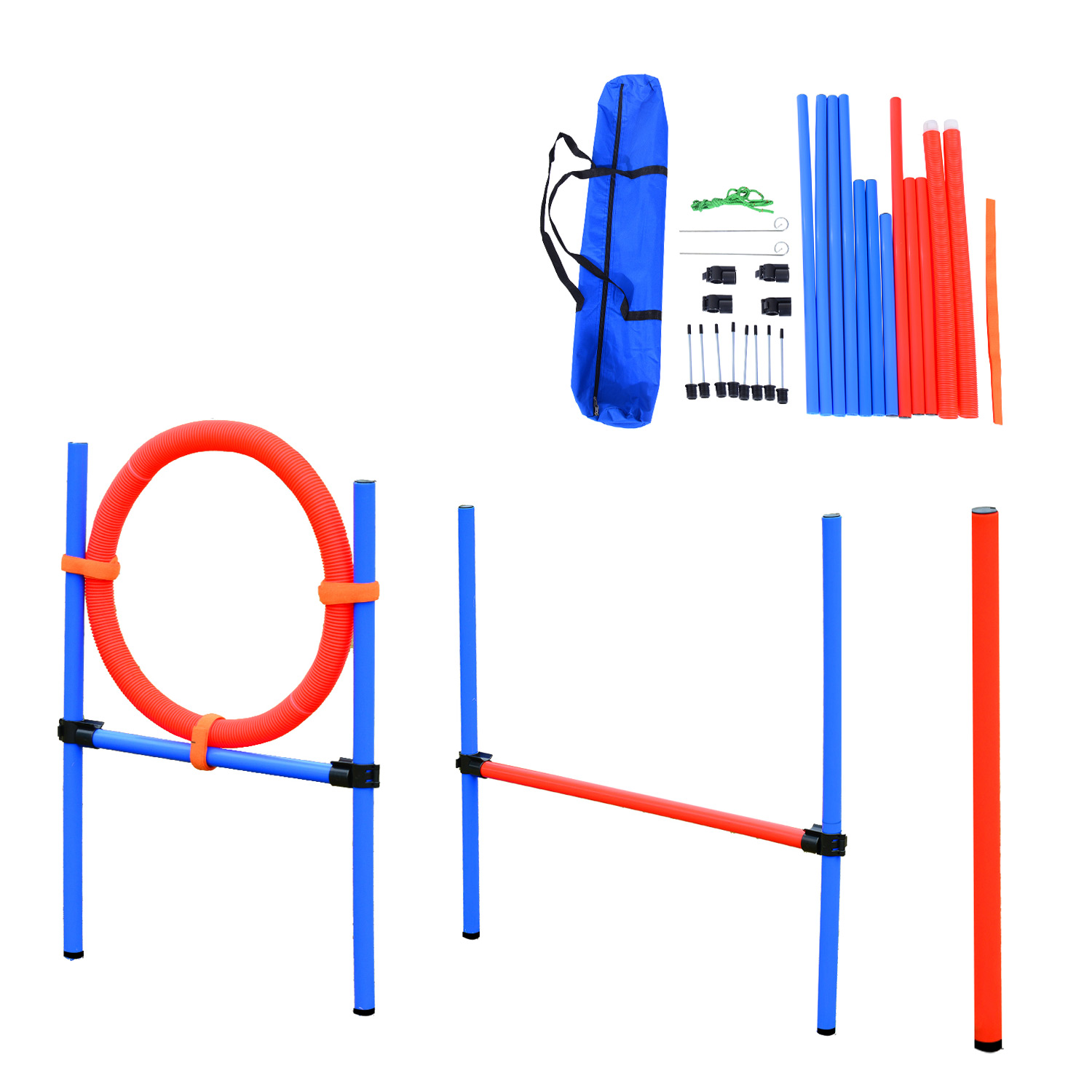 Pet Agility Set Training Play Kit Dog Jump Hoop Poles Tunnel Obedience