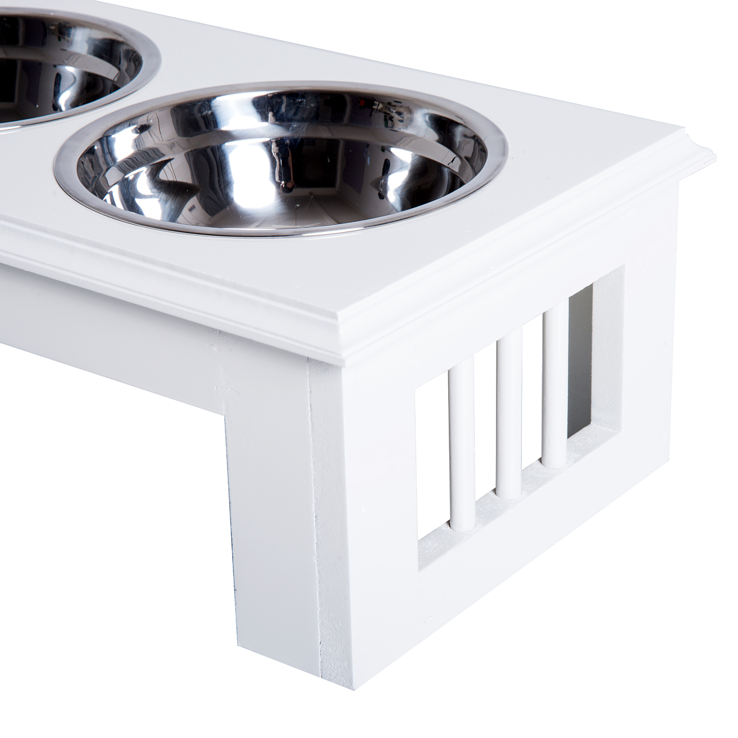 Raised Pet Feeder Elevated Double Bowls Twin Puppy Water Food 2 Sizes eBay