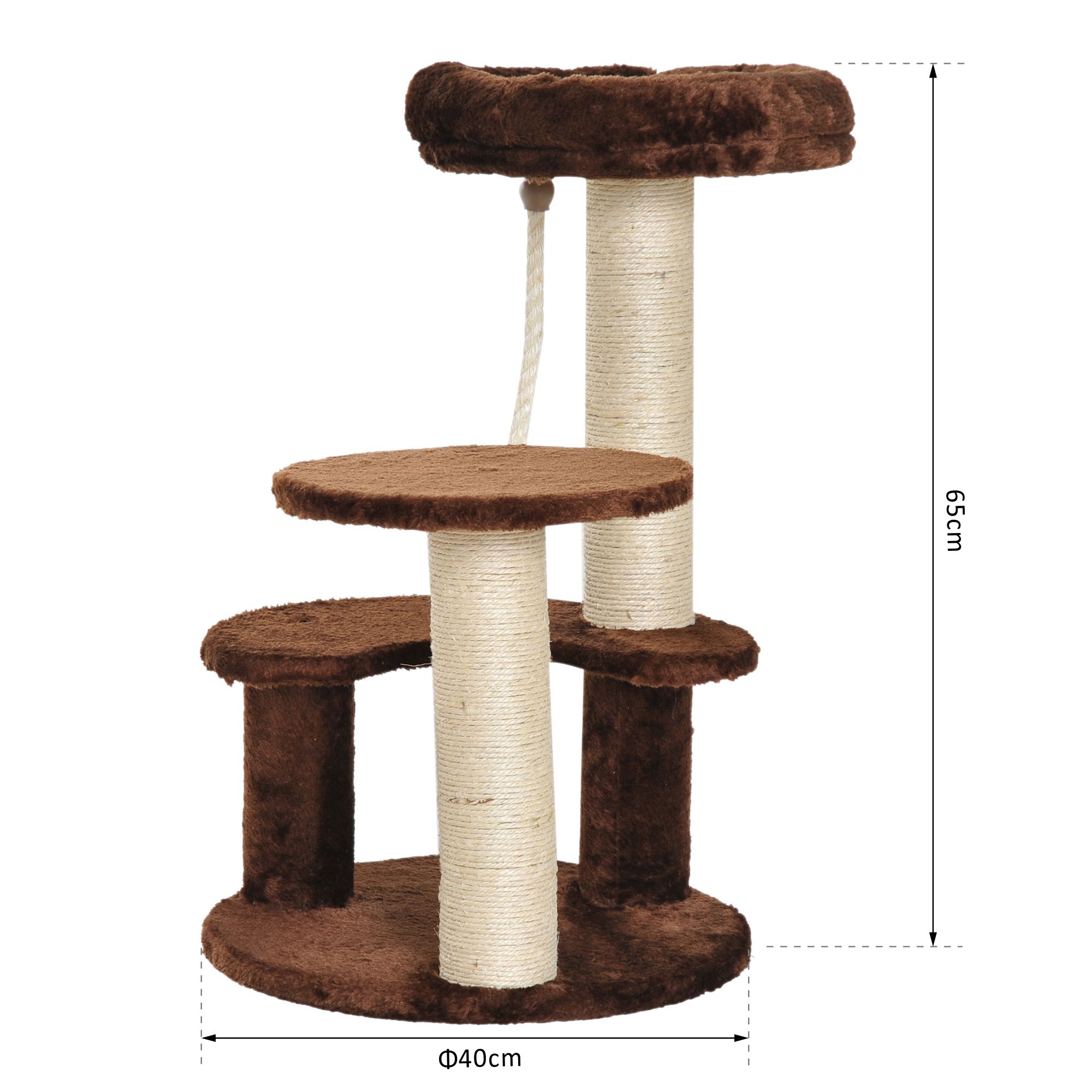 Cat Tree Scratcher Kitty Activity Play Center Post 2 Perch w/ Hanging