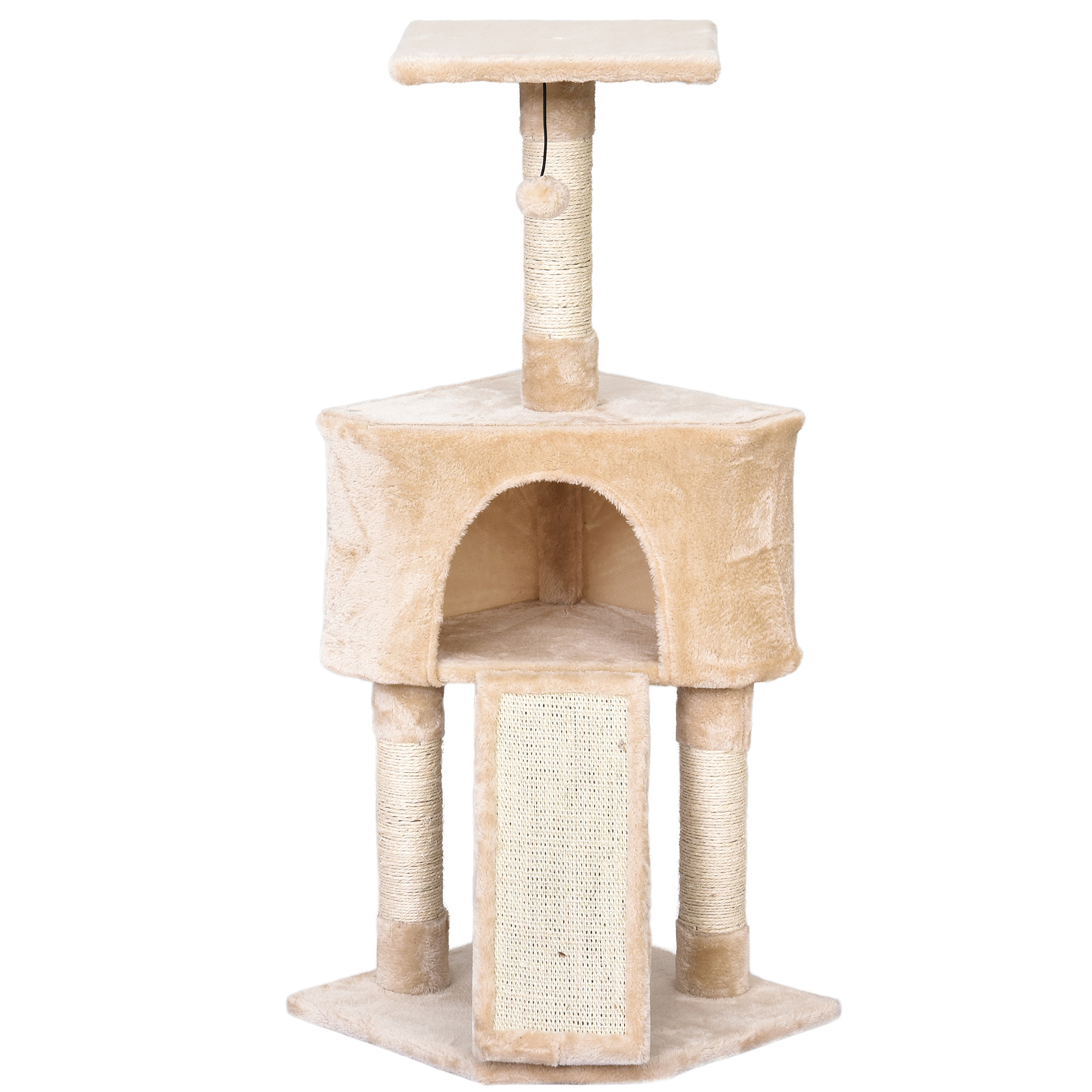 3 Level Cat Tree Sisal Scratching Post Perch Condo Ladder Cat Furniture