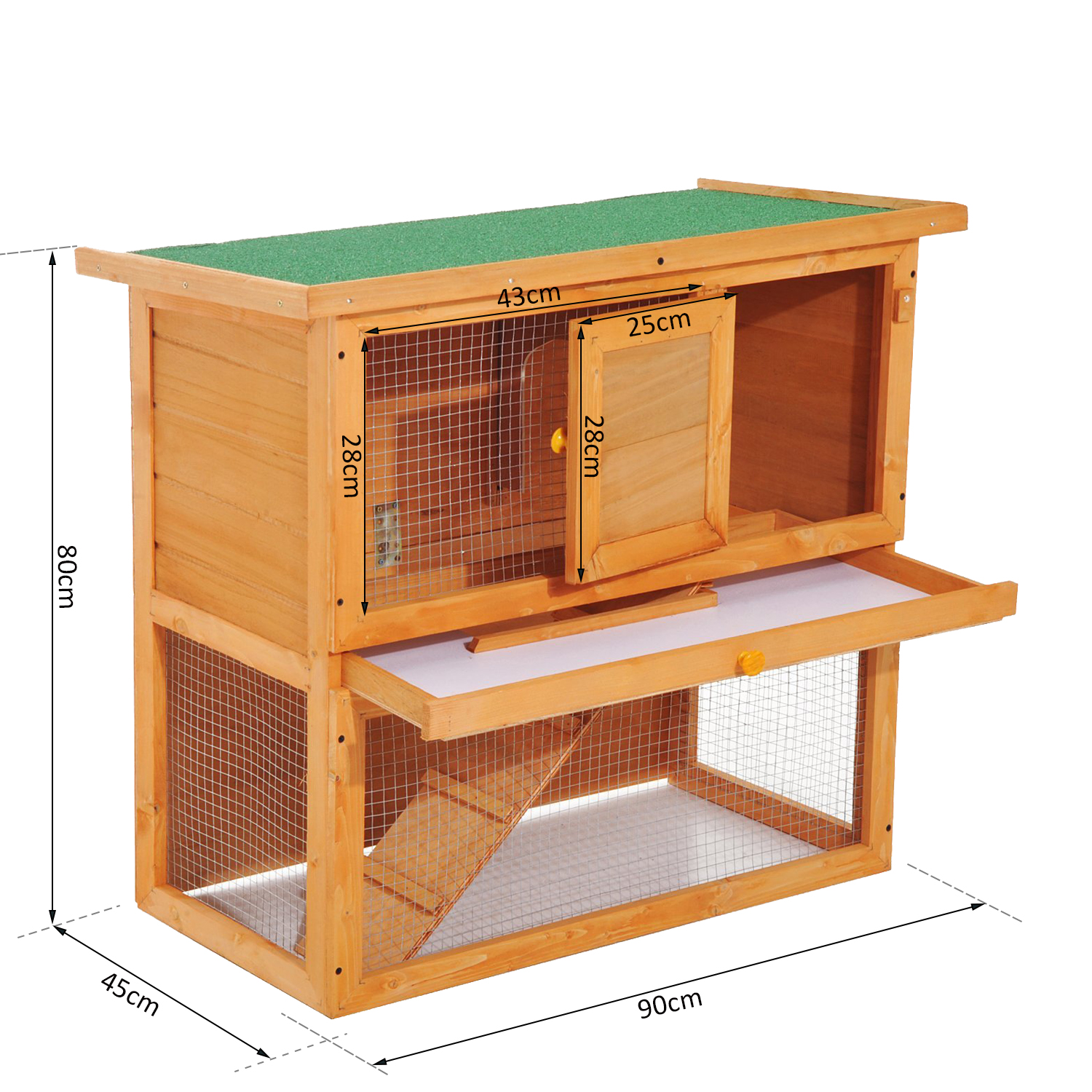 2tier Rabbit Hutch Small Animal Wooden Bunnies House Outdoor Backyard 2 Sizes eBay