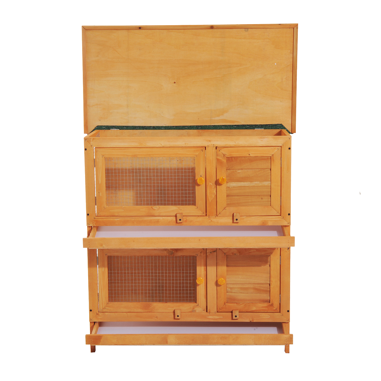 2tier Rabbit Hutch Small Animal Wooden Bunnies House Outdoor Backyard 2 Sizes eBay